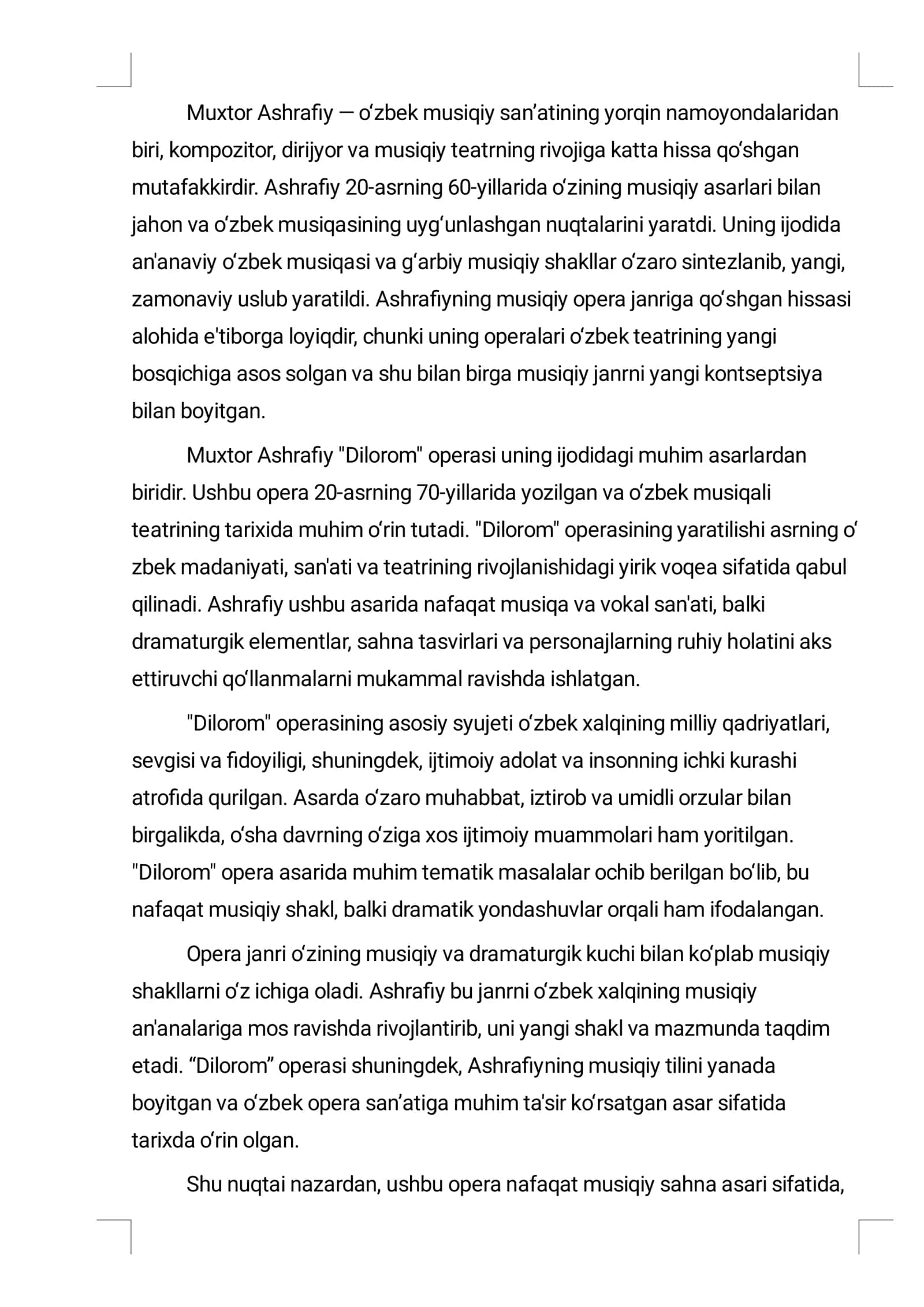 Muxtor Ashraﬁy “Dilorom” operasi 3