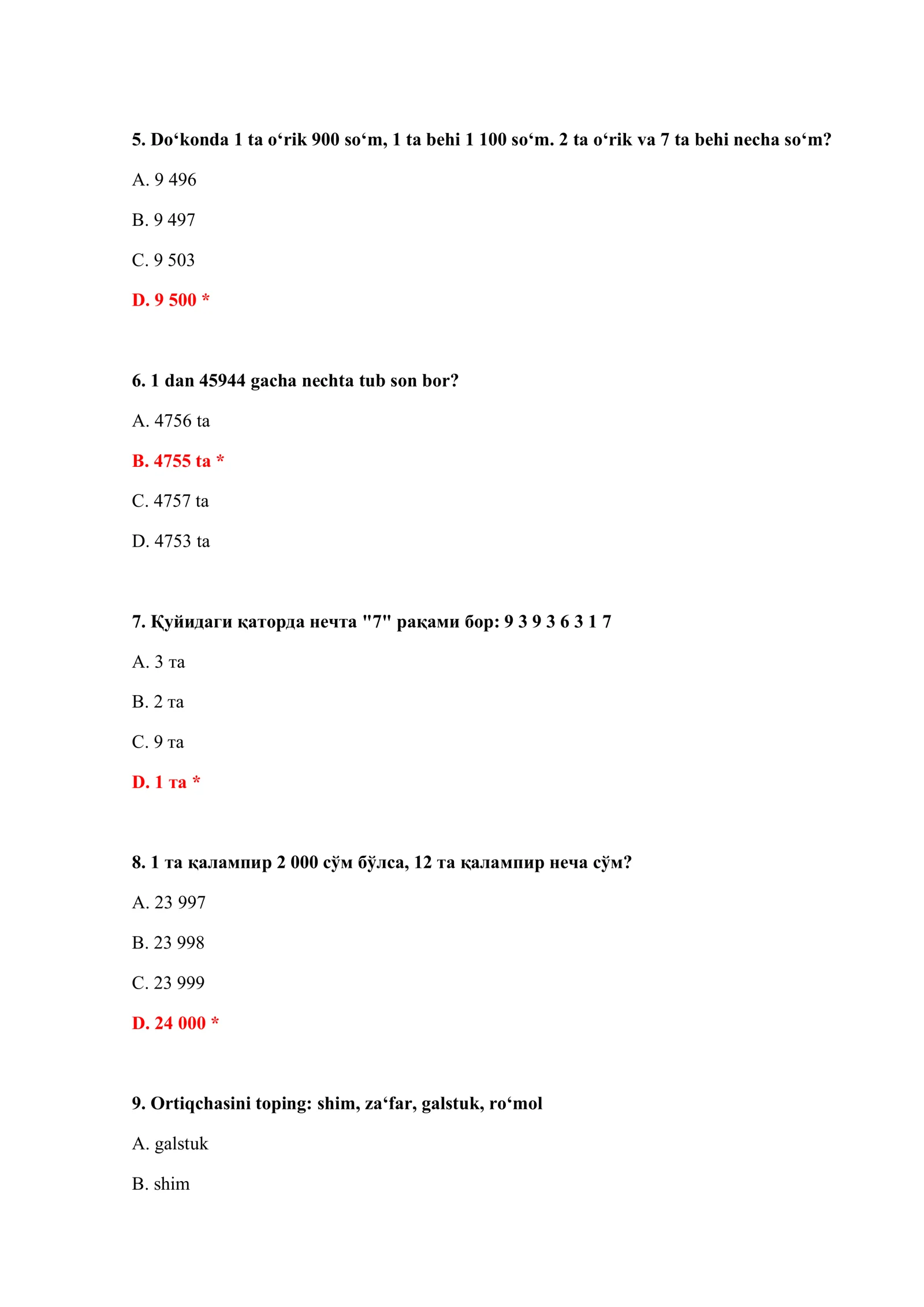 BOJXONA TEST SAVOL JAVOB WORD 3