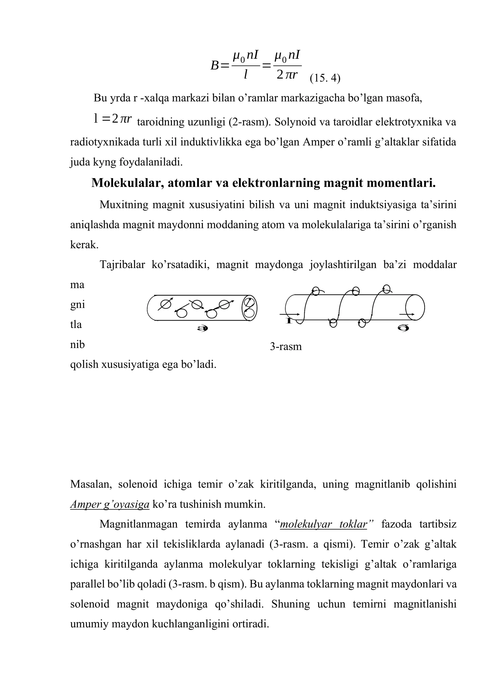 Magnit maydoni va moddaning magnit xossalari 3