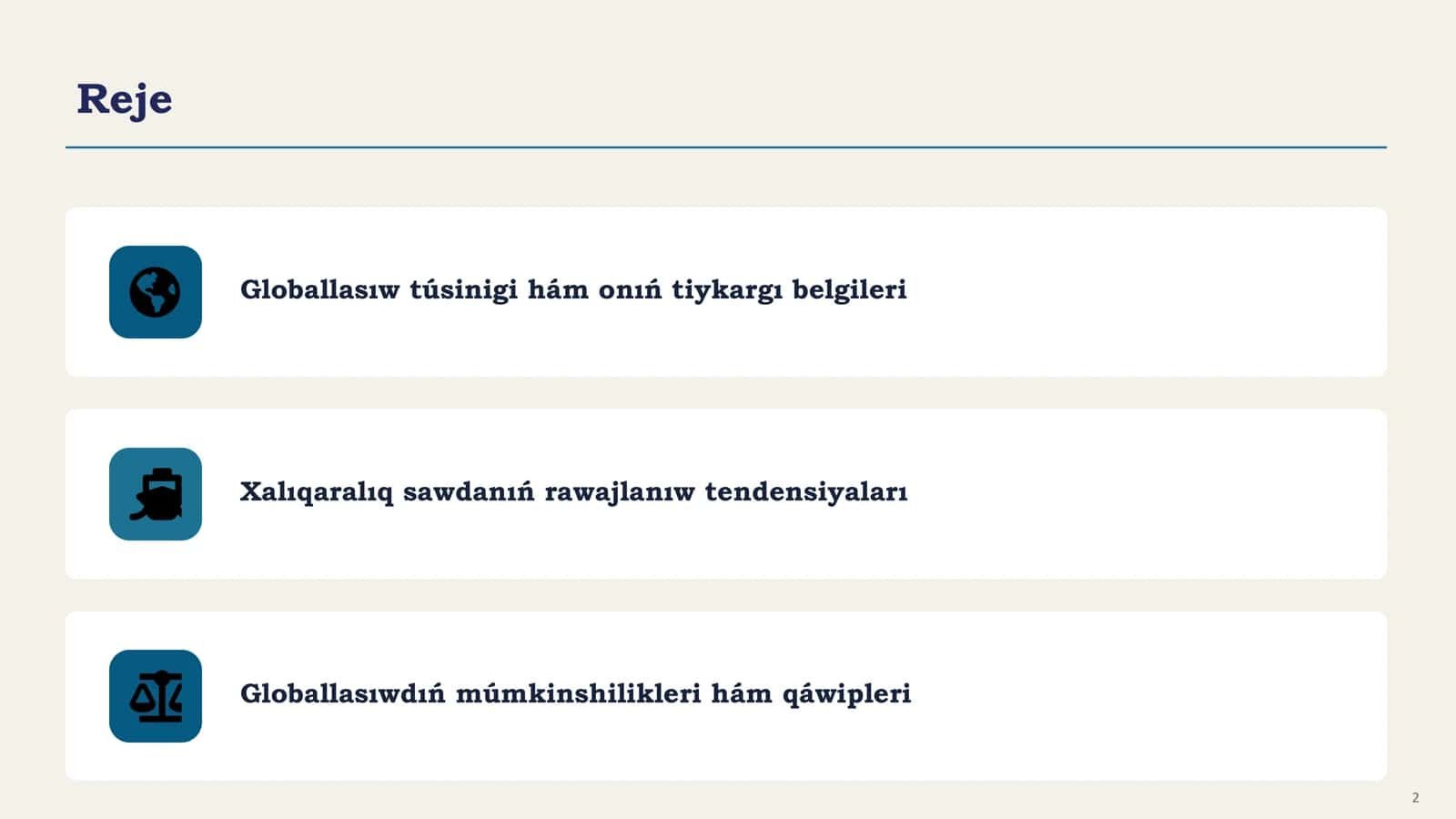 Globallasiw ham xalqaraliq sawda rawajlaniw tendenciyalari 3
