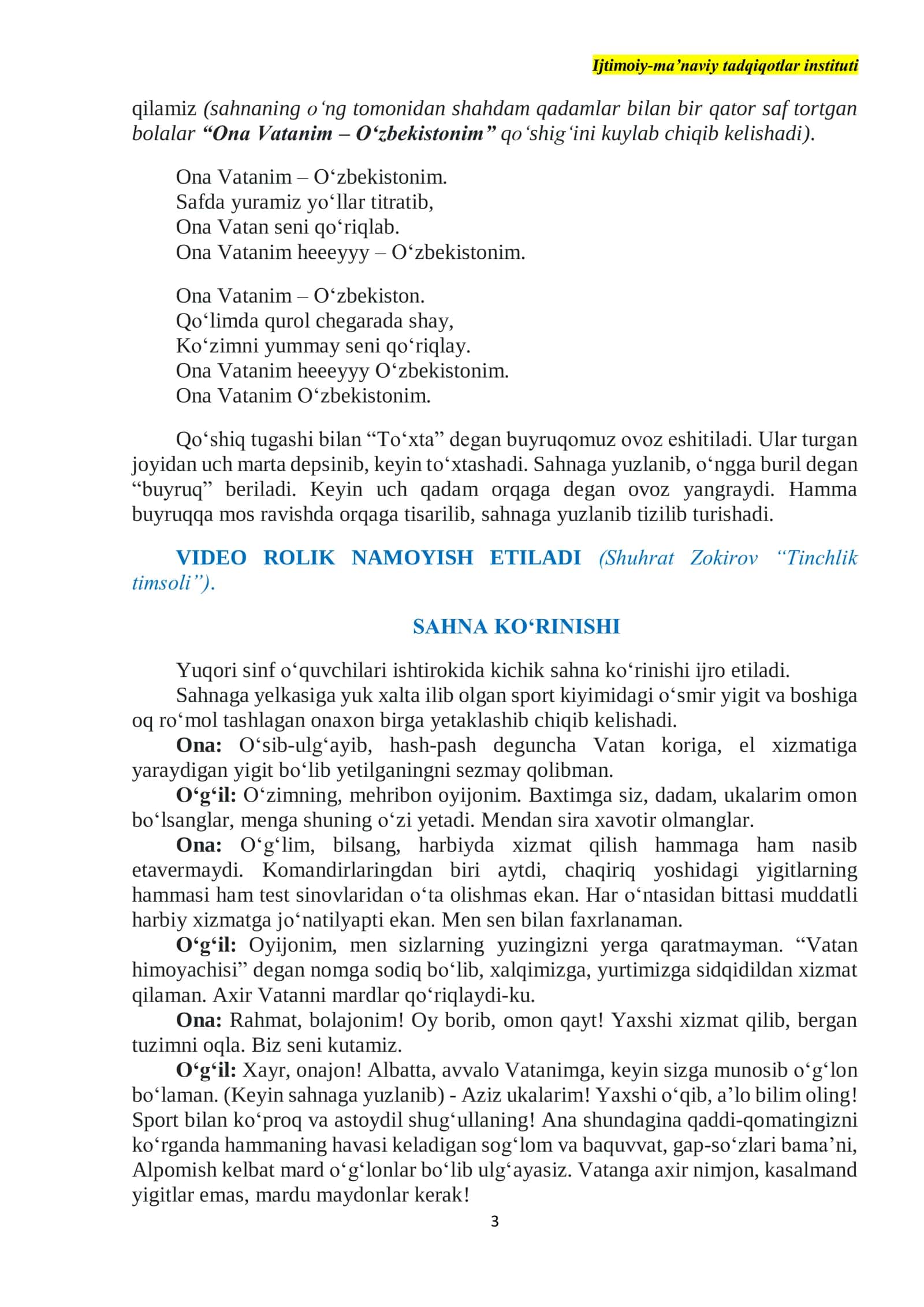 Vatan Himoqiyachilari Kuniga Munosabati Tadbiri 3