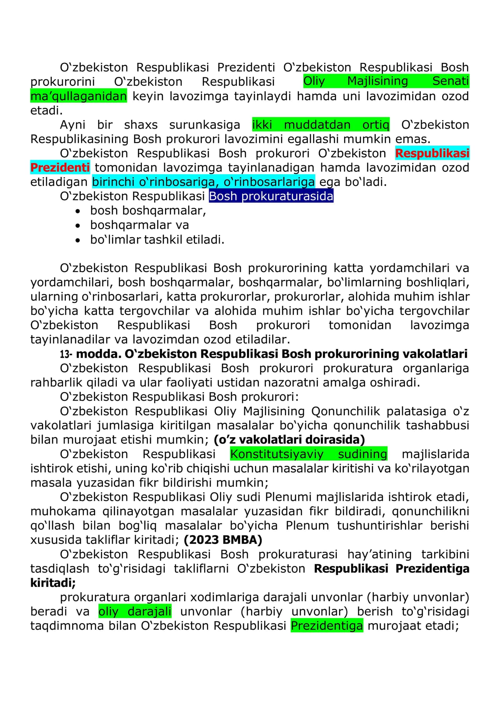 O‘zbekiston Respublikasining qonuni PROKURATURA TO‘G‘RISIDA 3