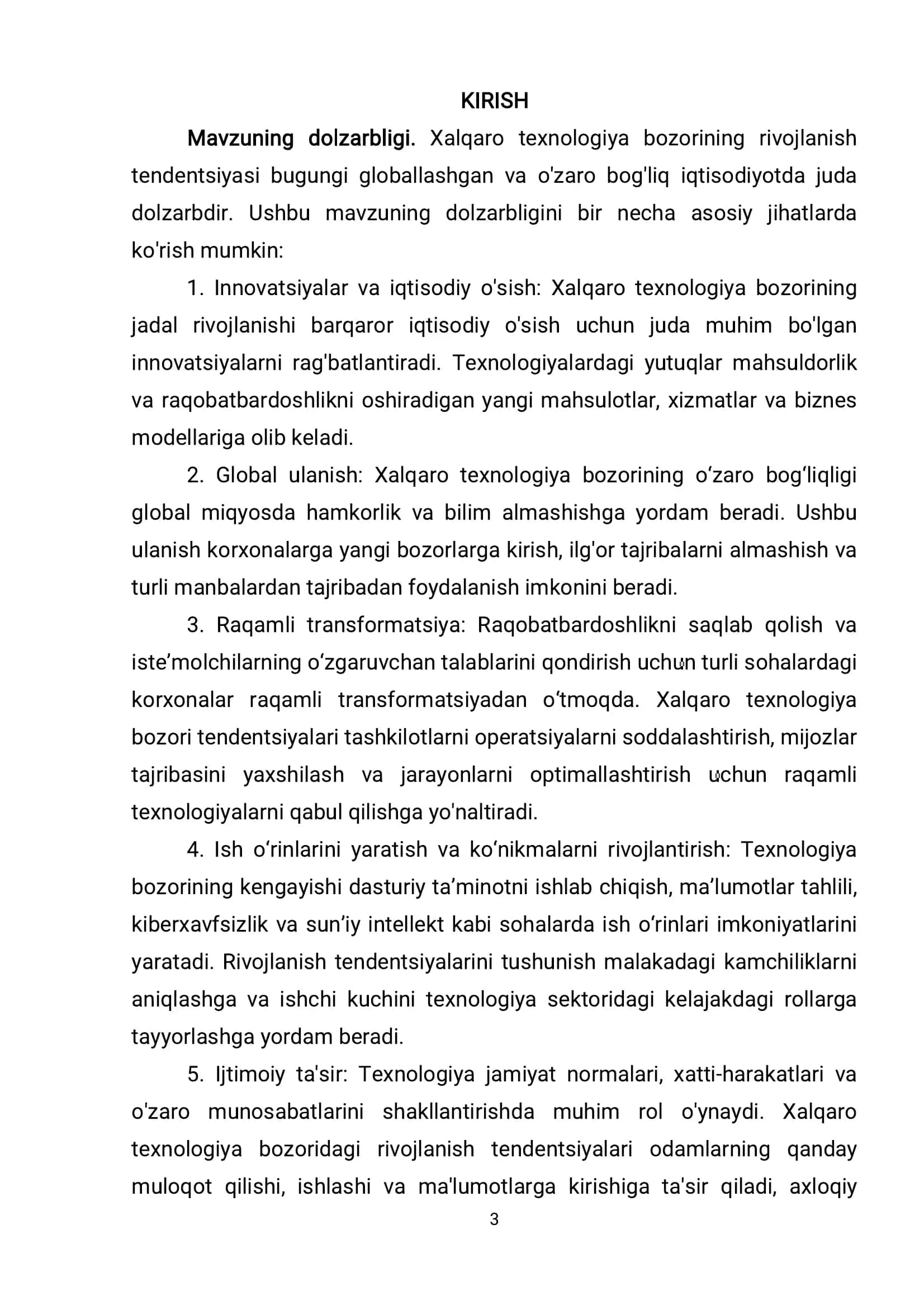 Xalqaro texnologiya bozorining rivojlanish tendensiyasi 3