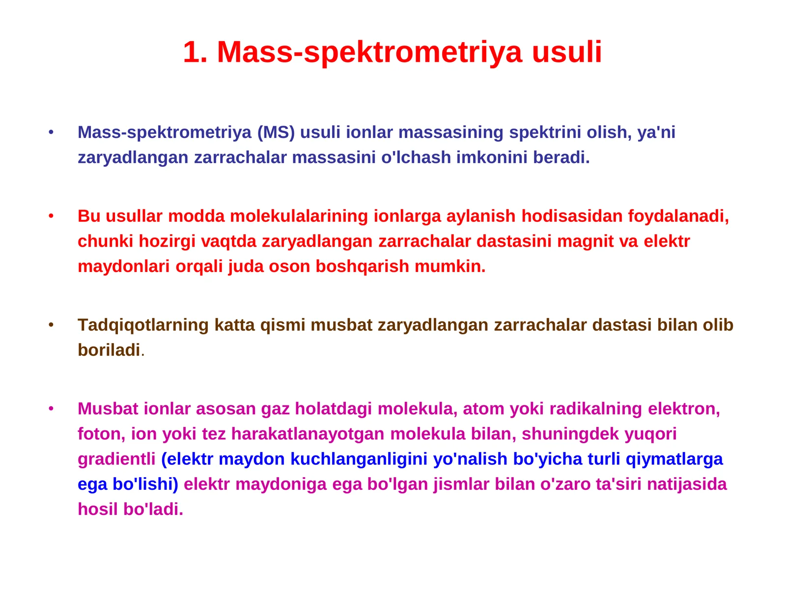 Mass-spektrometriya (MS) usullari 3