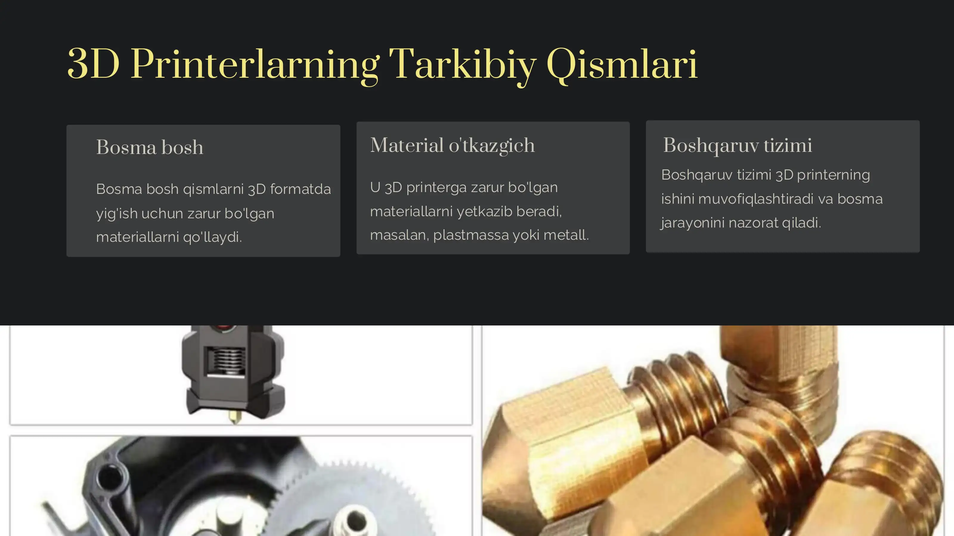 3D printerlarning mashinasozlikda tutgan o’rni 3