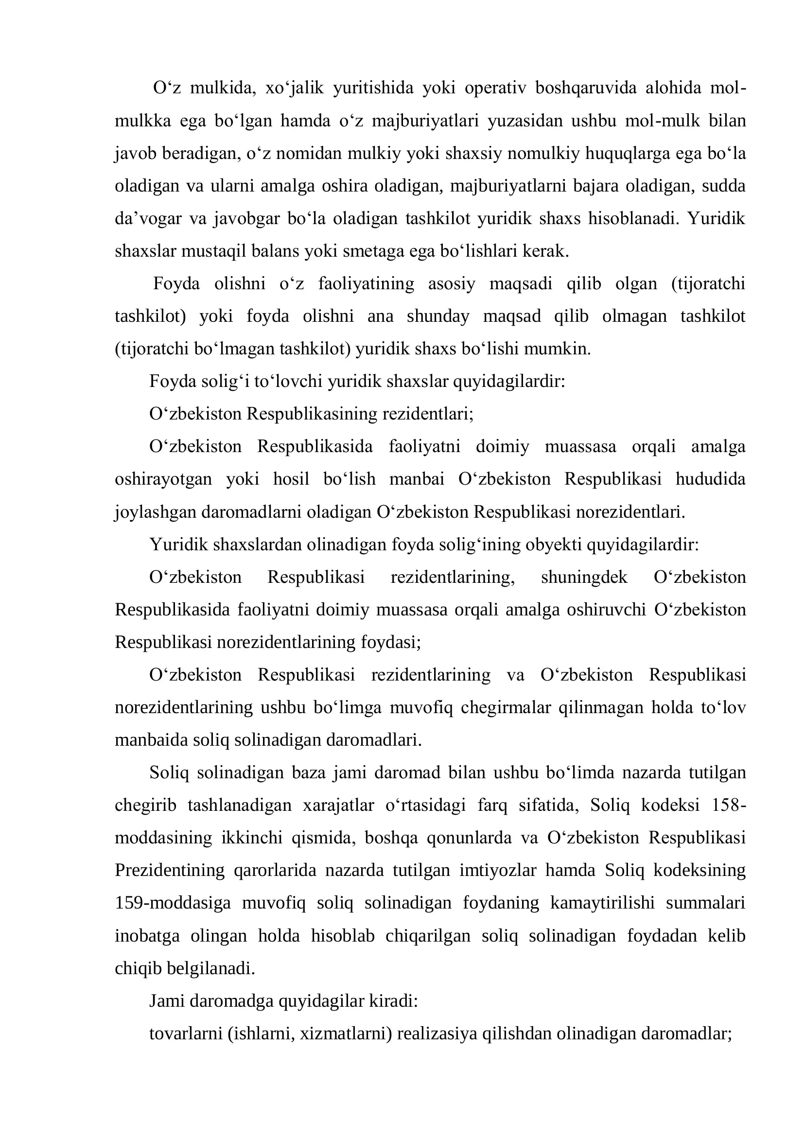 Yuridik shaxslardan undiriladigan foyda solig‘i 3