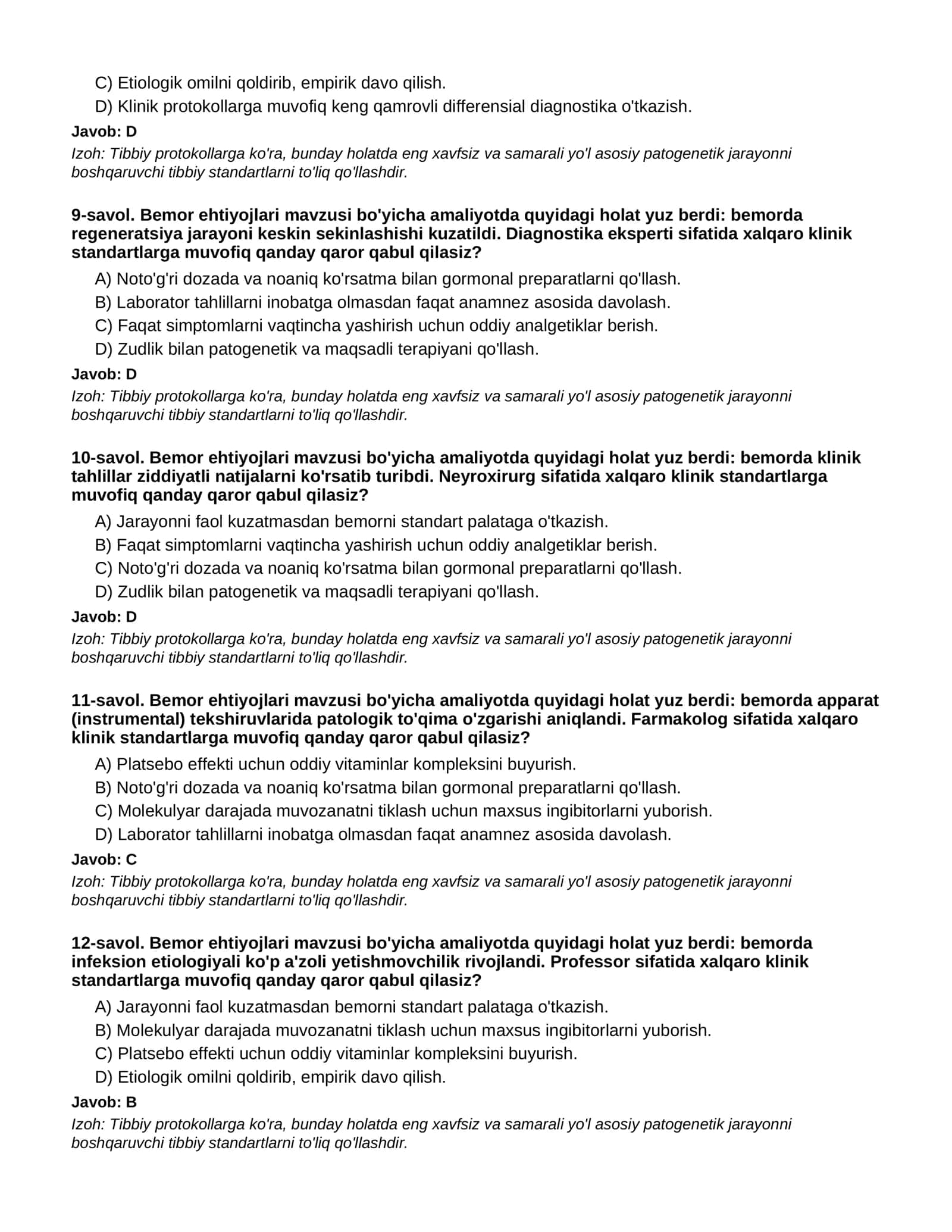 BEMOR EHTIYOJLARI - 2-QISM 3