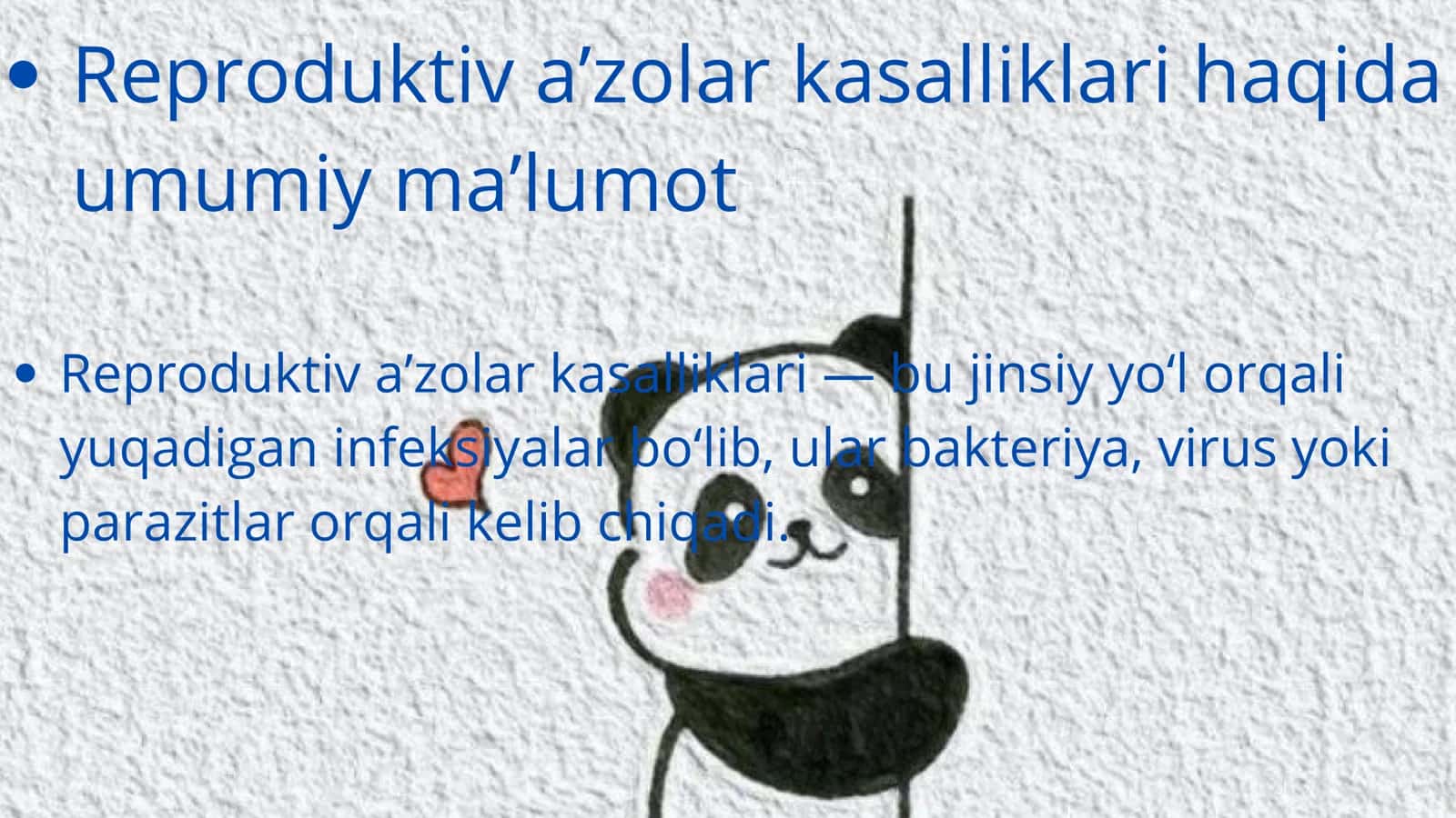 Reproduktiv a’zolar kasalliklari: sifiliz, gonoreya, OITS va xlamidioz 3