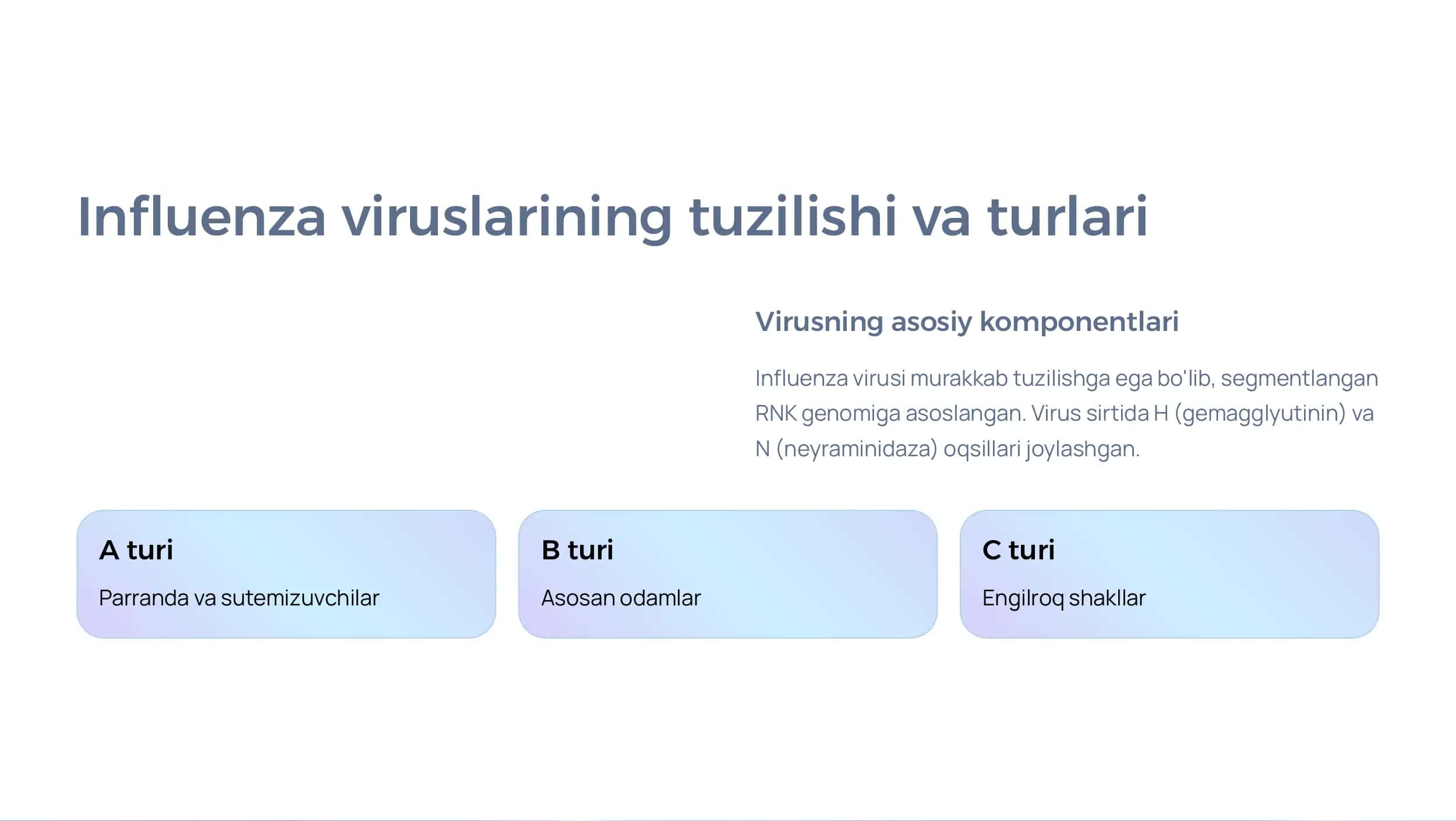 Parranda va cho'chqa grippi va uning hozirgi  kundagi muammolari. Listeriozlarga umumiy  tasnif va patogenezi. 3