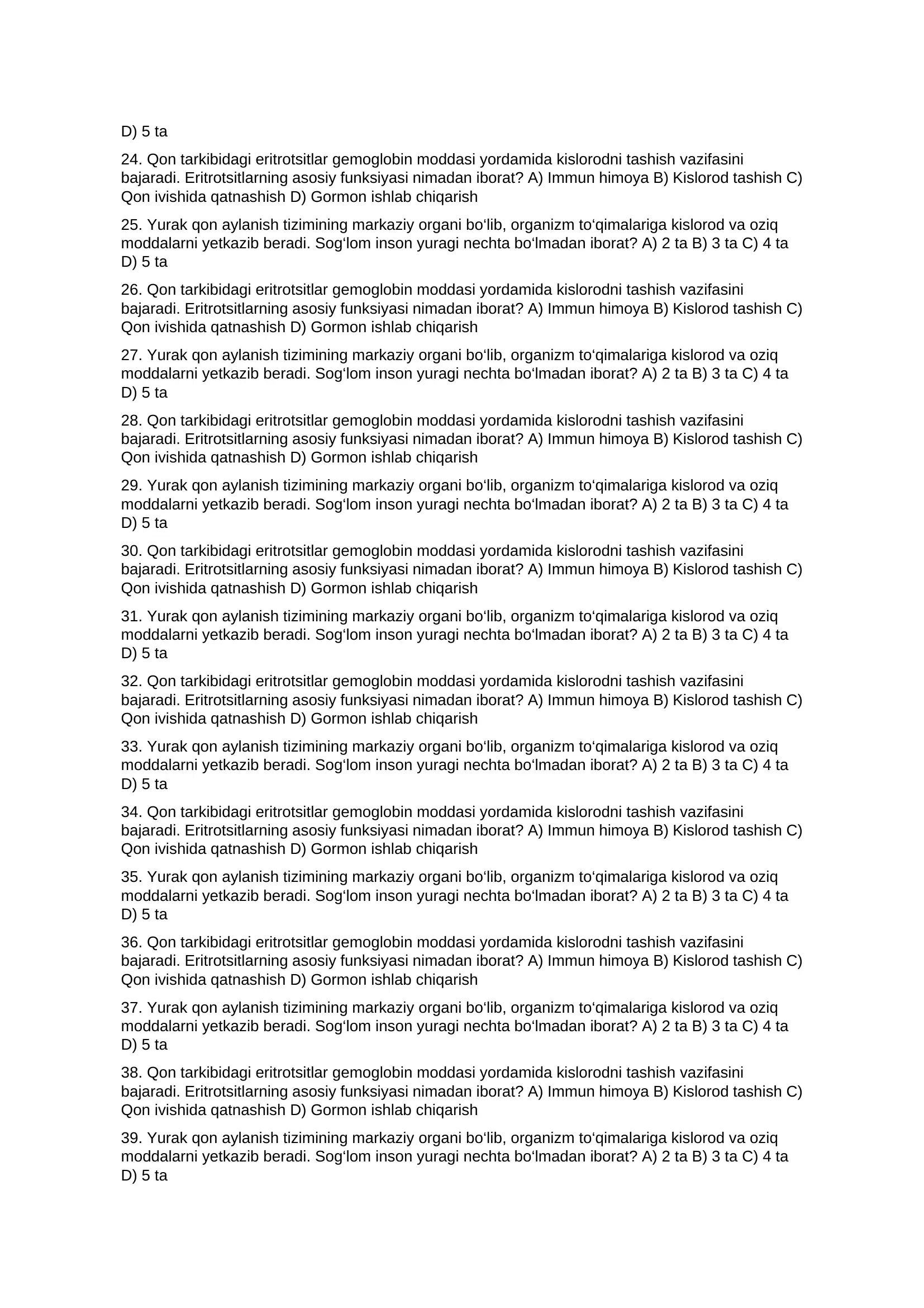9-SINF BIOLOGIYA FANIDAN SERTIFIKAT TIZIMI BO‘YICHA TEST (100 SAVOL) 3