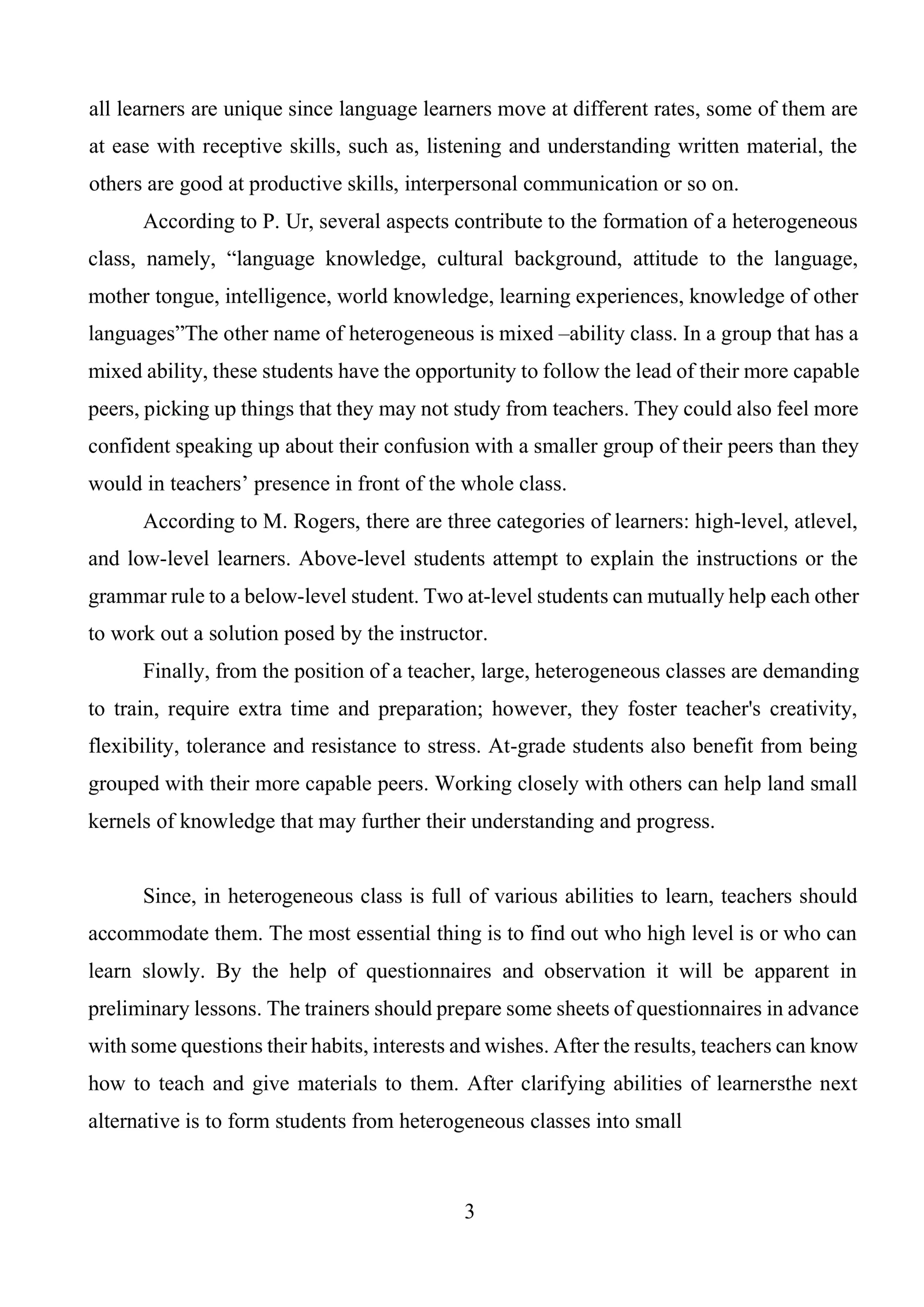Learner differences teaching heterogeneous classes 3