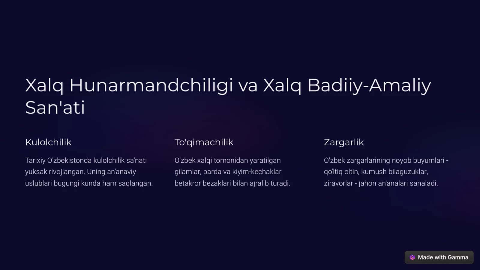 Xalq Hunarmandchiligi va Xalq Badiiy-Amaliy San'ati 3