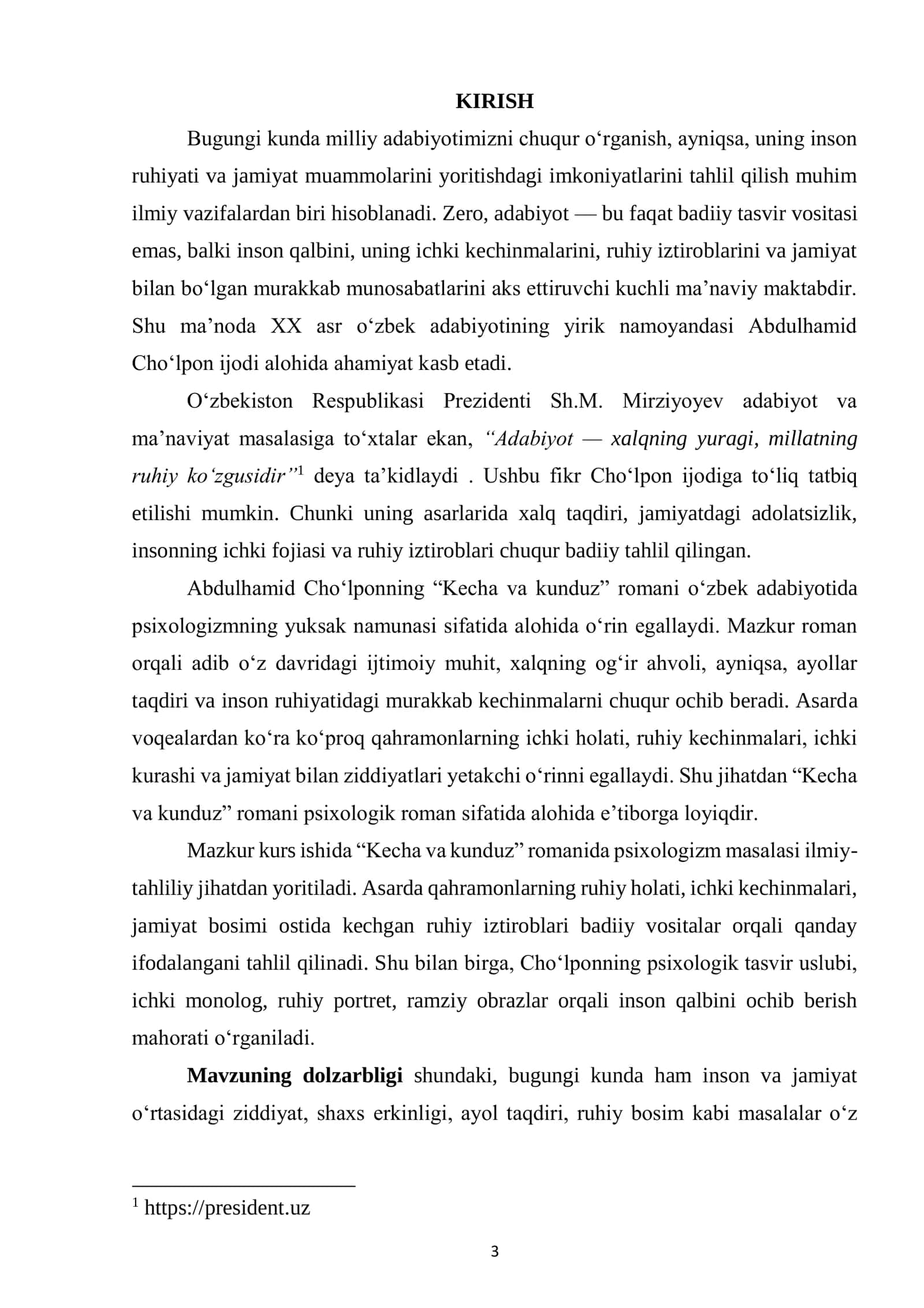 KECHA VA KUNDUZ ROMANI 3