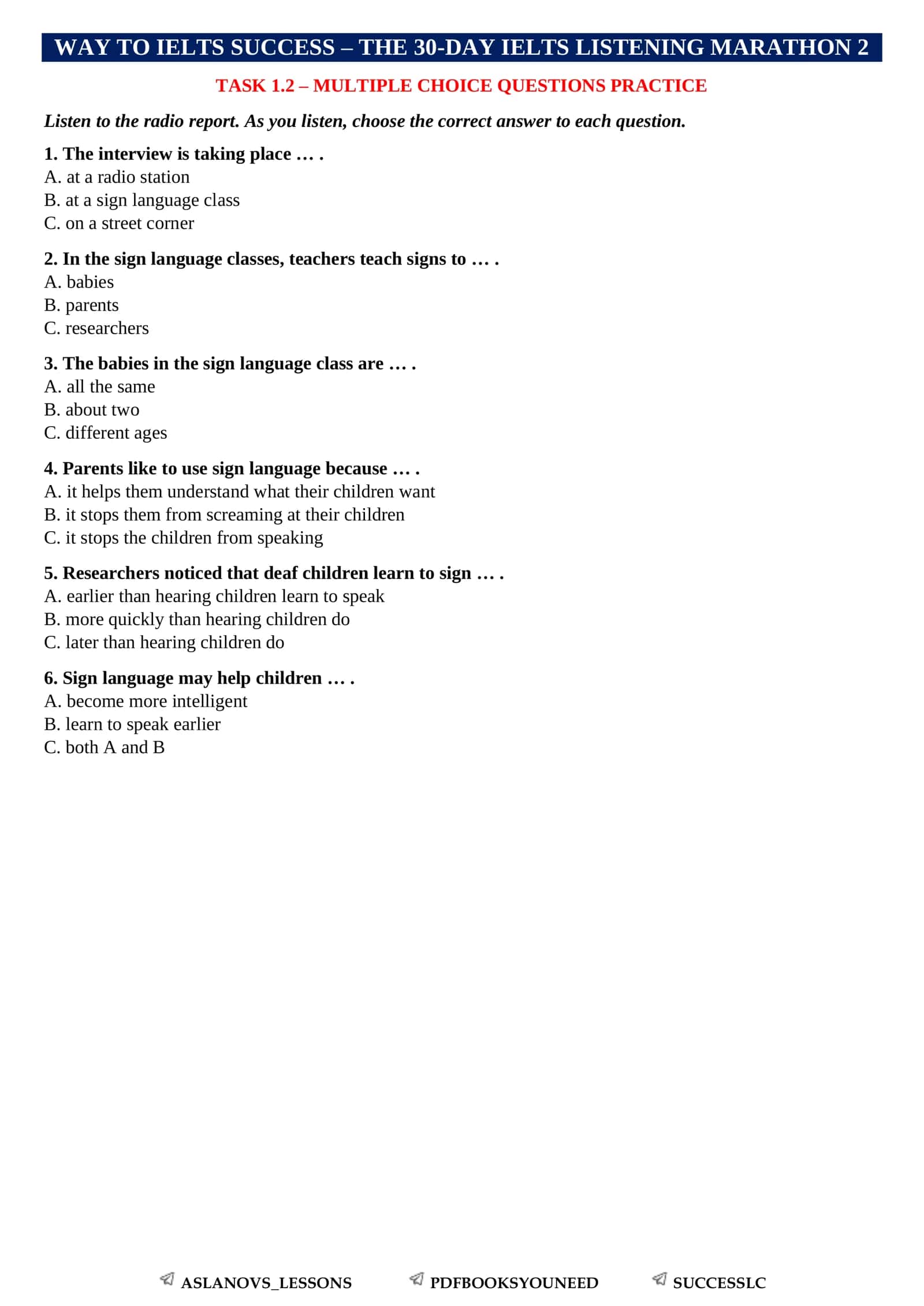 THE 30-DAY IELTS LISTENING MARATHON 2 3