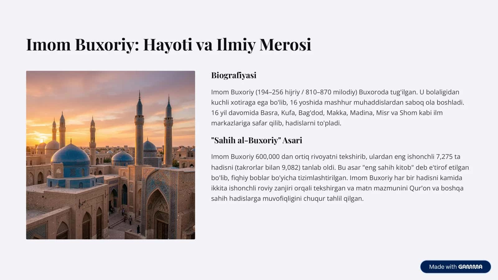 Imom Buxoriy va Imom Termiziyning Hadis Ilmiga Qo'shgan Hissalarini Qiyosiy Tahlili 3