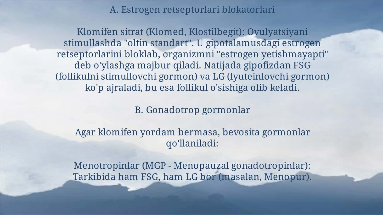 Bepushtlikni davolashda ishlatiladigan dori vositalari 3