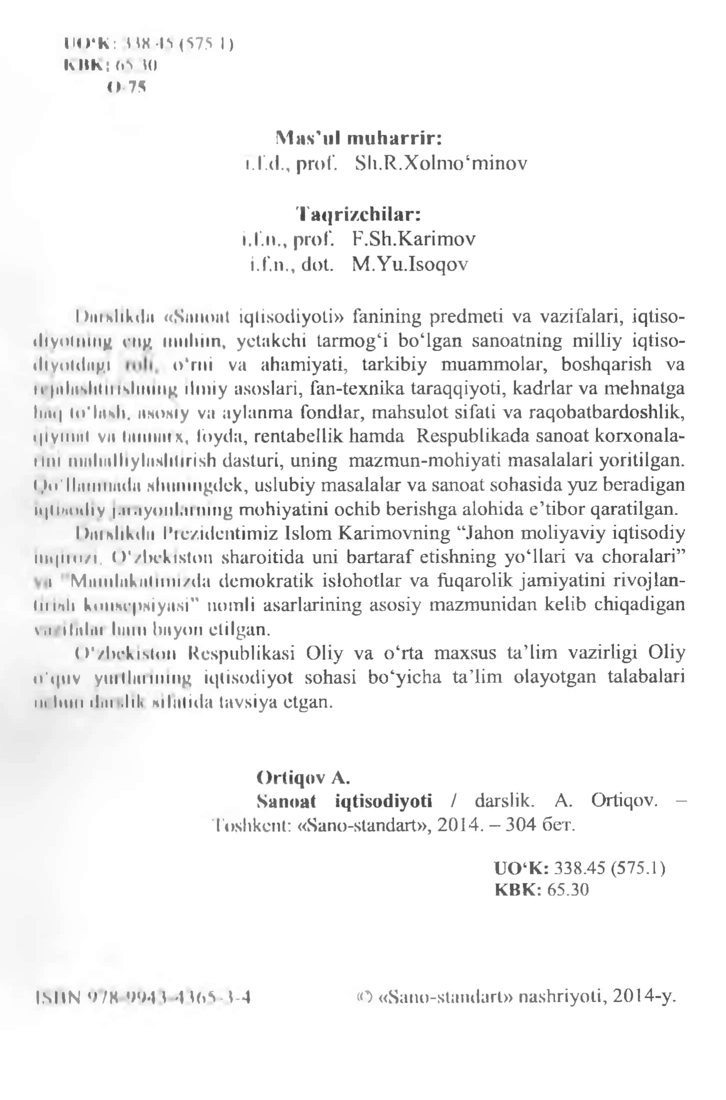 “SnnoHt iqtisodiyoti” fanining predm eti va vazifalari 3