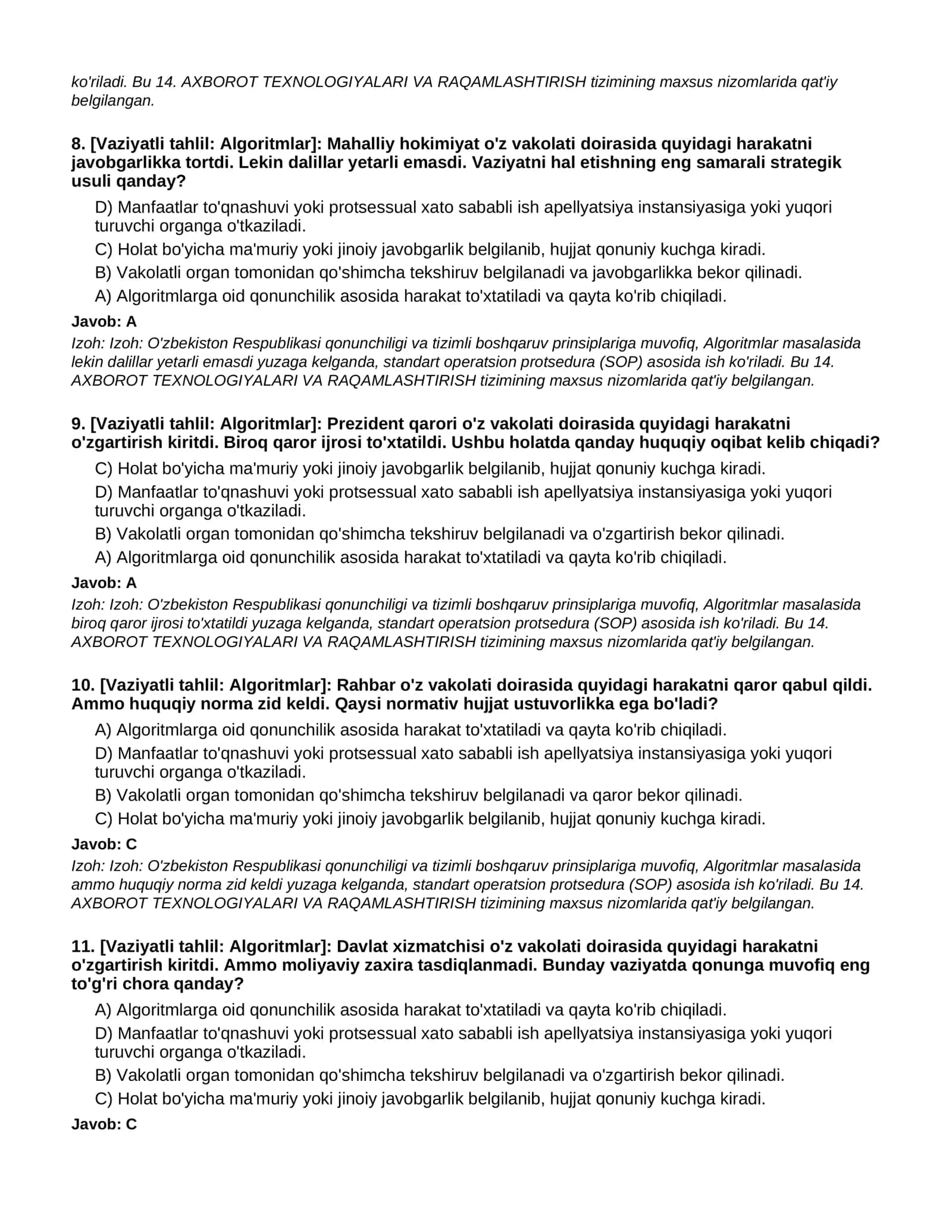 ALGORITMLAR - 3-QISM (100 TA QIYIN TEST) 3