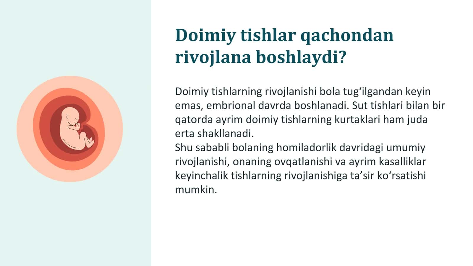 Bolalarda doimiy tishlarning chiqishi va ildizlarining shakllanish muddatlari 3