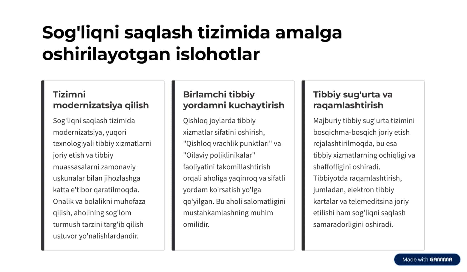Ijtimoiy Sohada O'zgarishlar 3