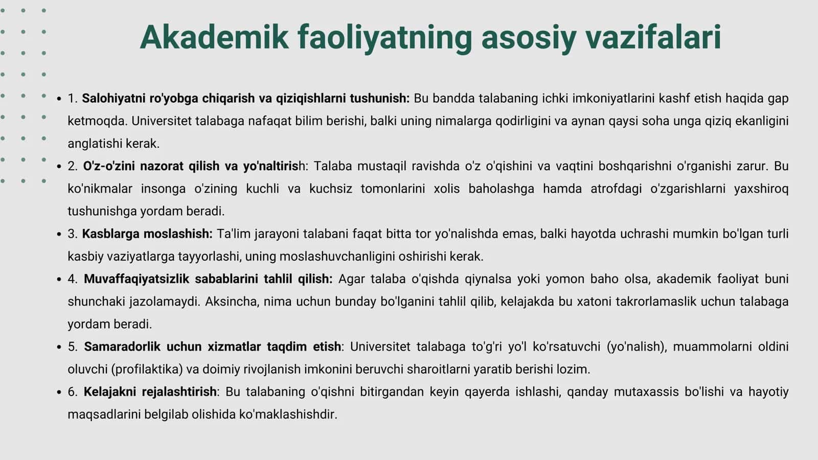 Shaxsiy akademik faoliyatni tashkil etish 3