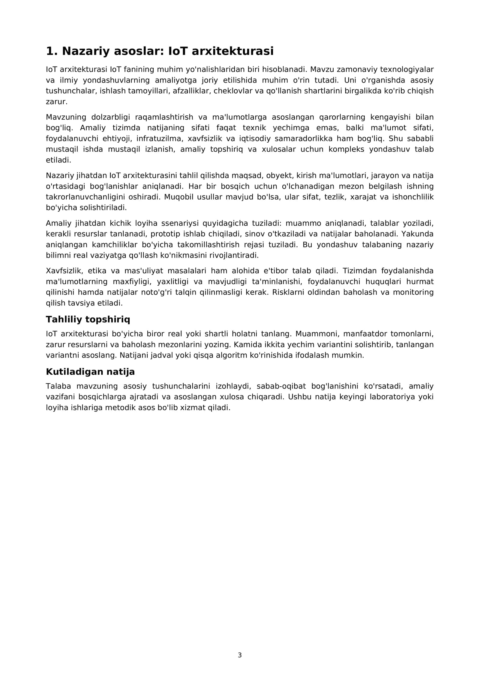 IoT arxitekturasi 3