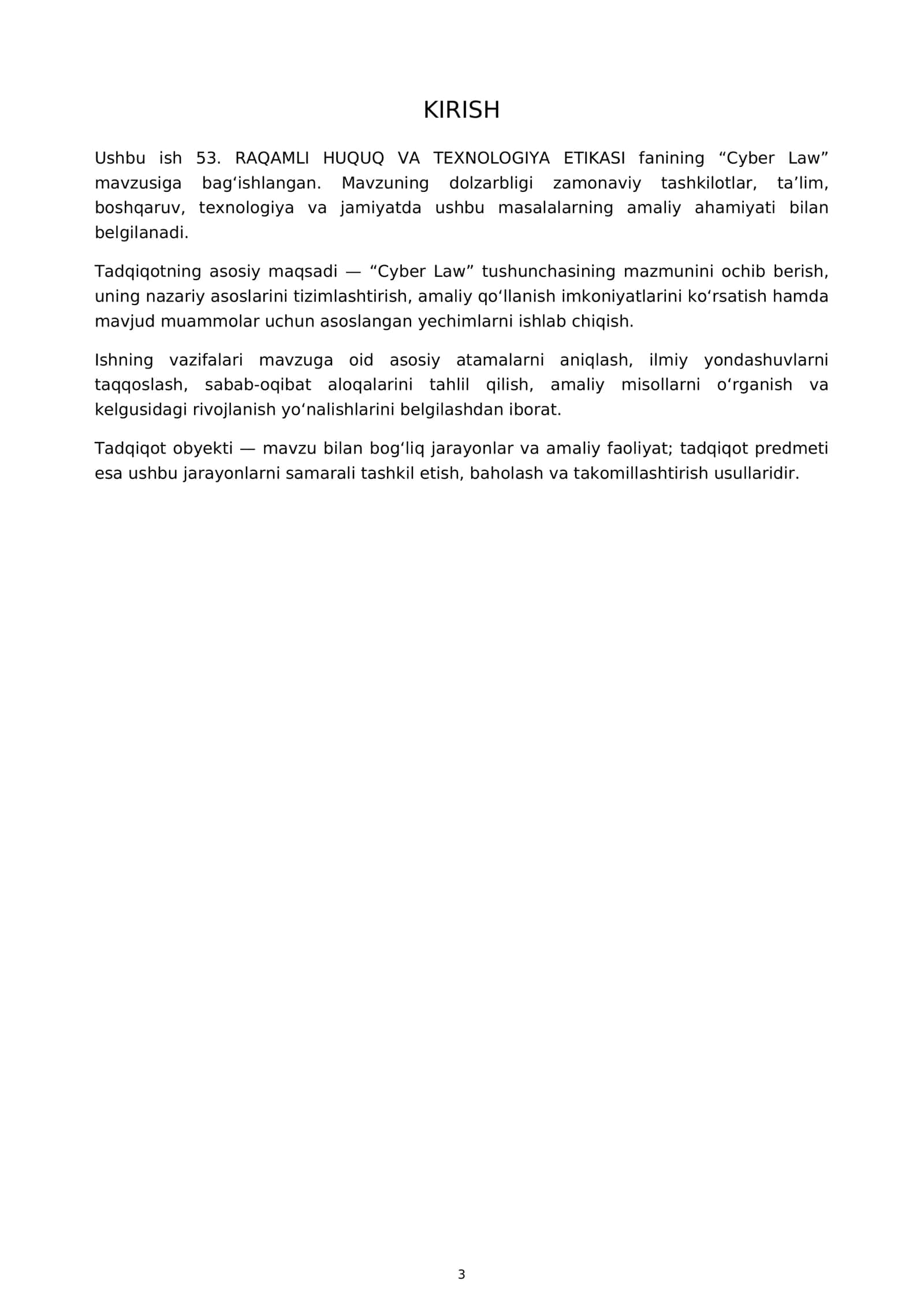 53. RAQAMLI HUQUQ VA TEXNOLOGIYA ETIKASI - Cyber Law 3