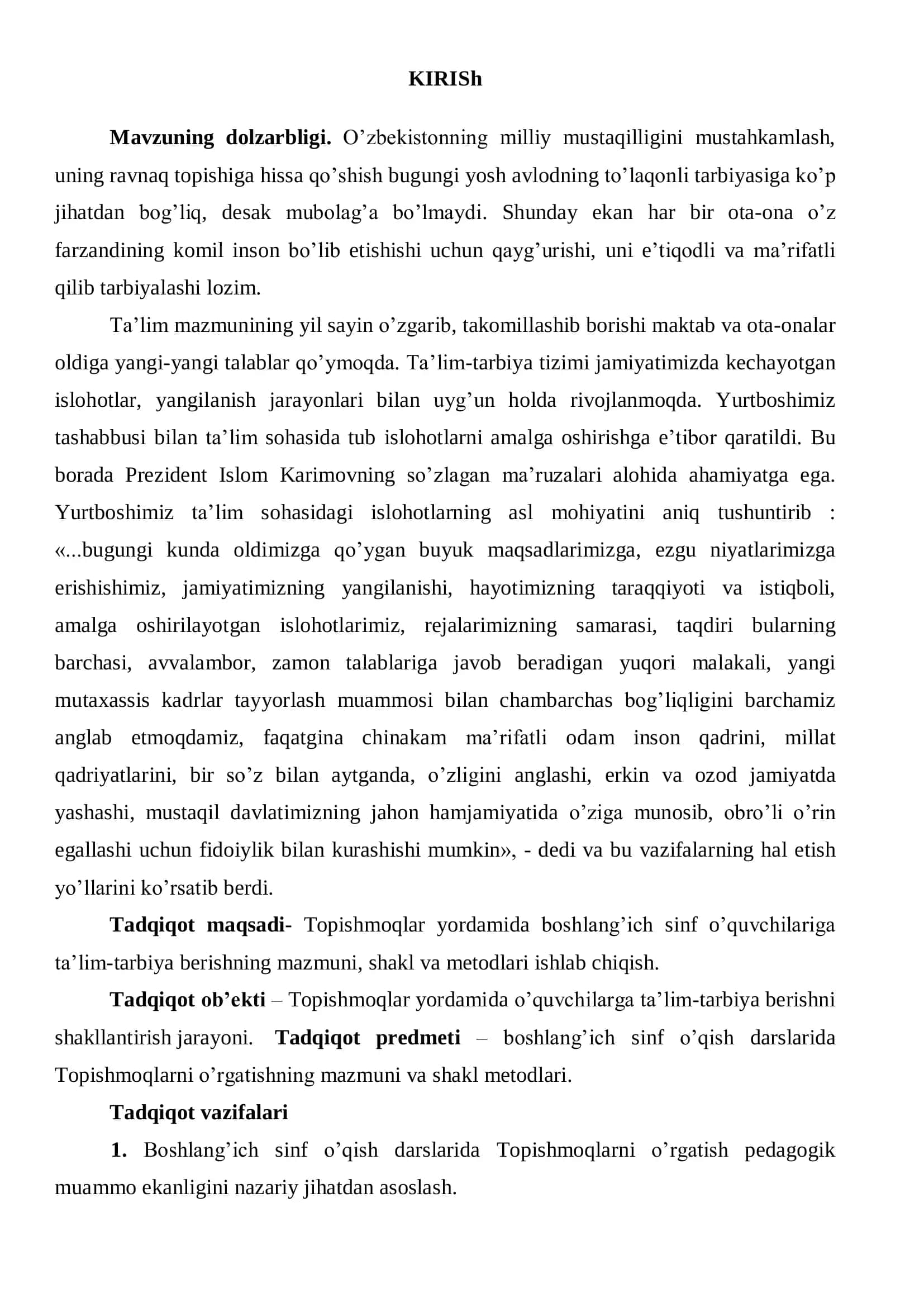 Boshlanchich sinflarda o'quvchilarni topishmoqlar vositasida mustaqil ishlashga o'rgatish 3