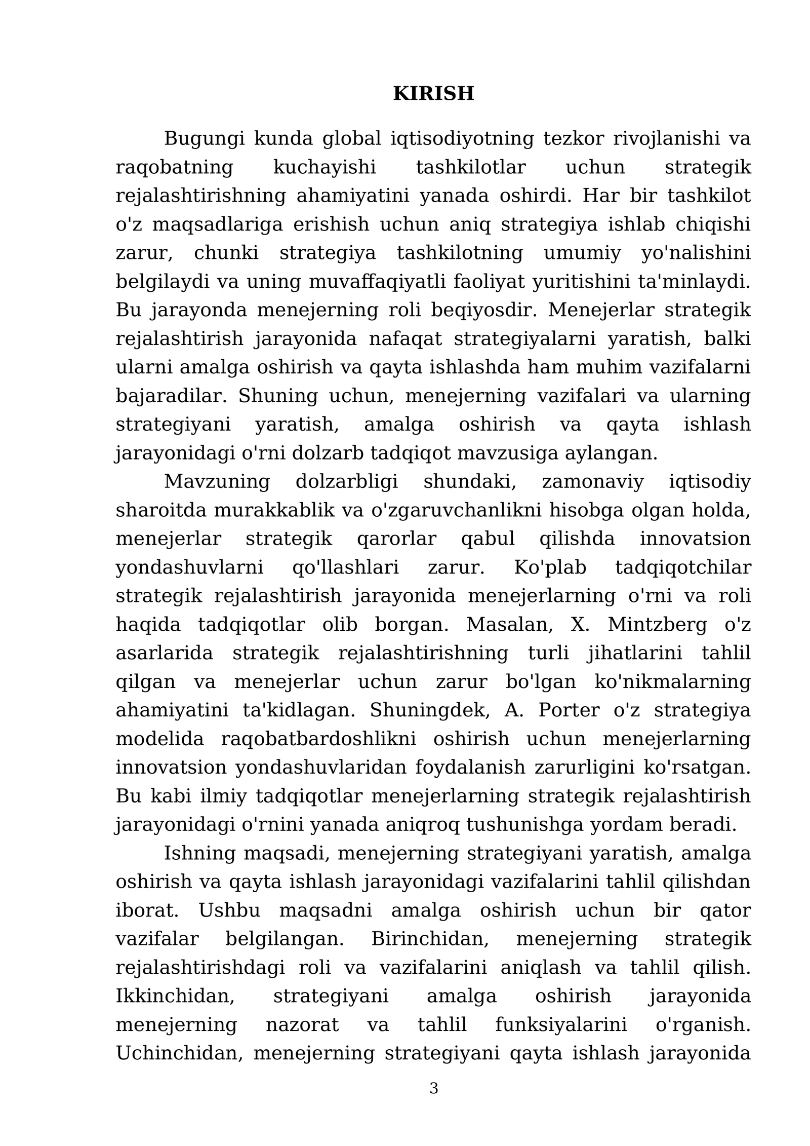 Strategiyani yaratishda va qayta ishlash jarayonida menejerning vazifalari 3