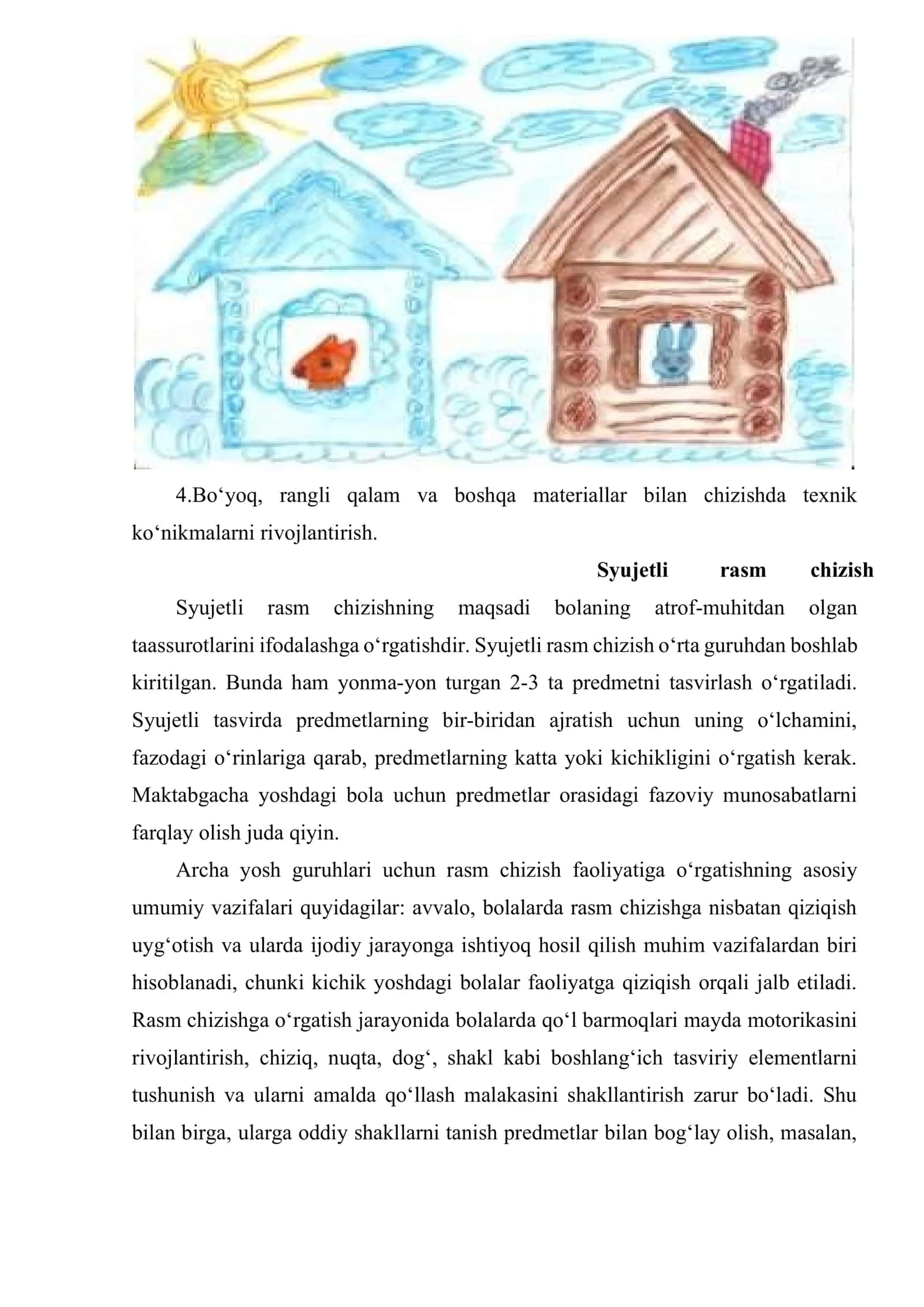 Kichik yosh guruhlarda bolalarni rasm chizishga oʻrgatish metodlari 3