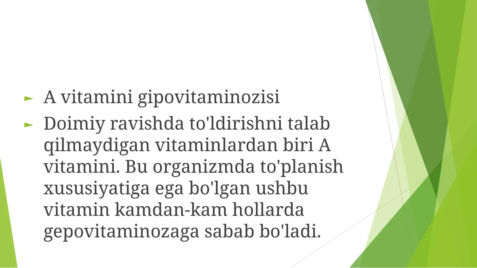 GIPOVITAMENOZLAR VA ULARNING OG’IZ BO’SHLIG’I TO’QIMALARIDA NAMOYON BO’LISHI 3