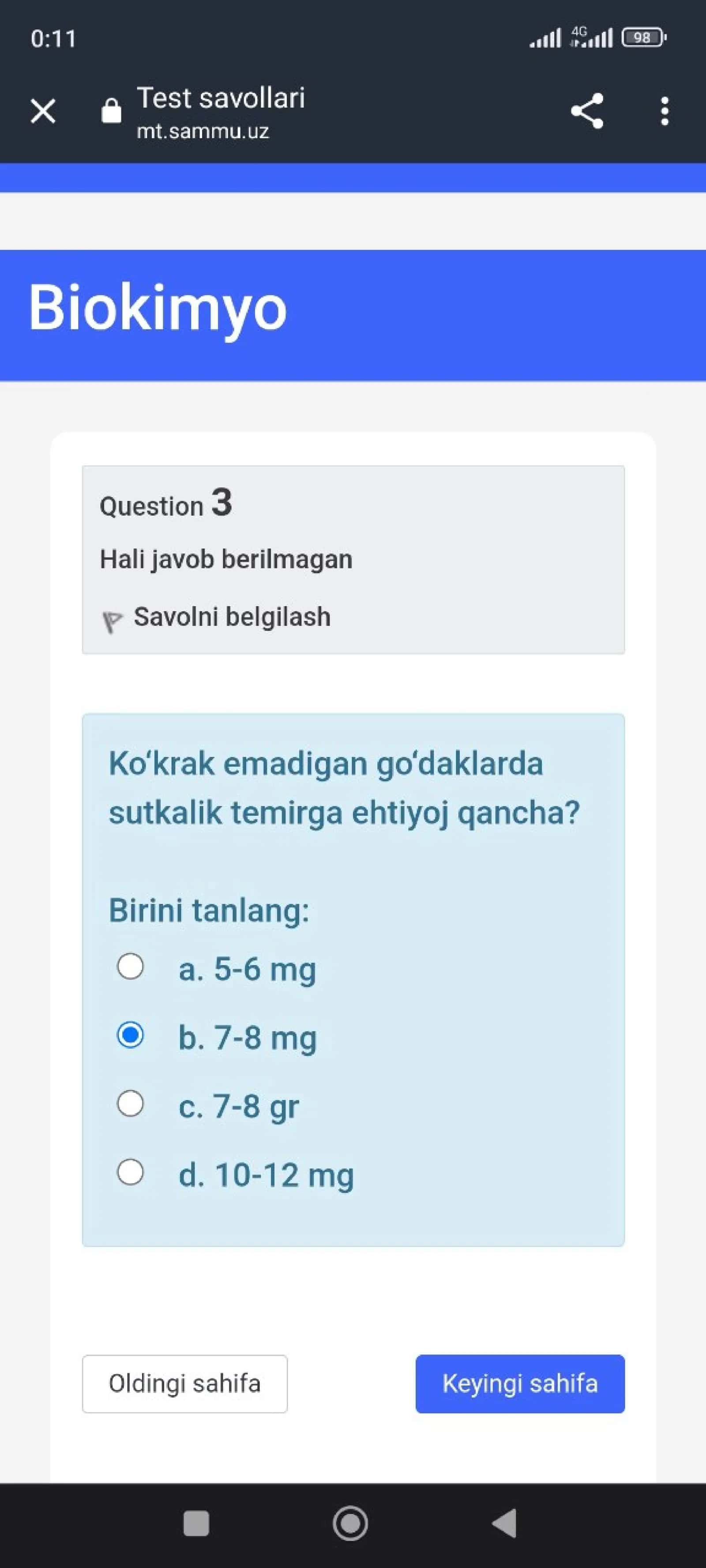 SamDTU Modul testlar 3