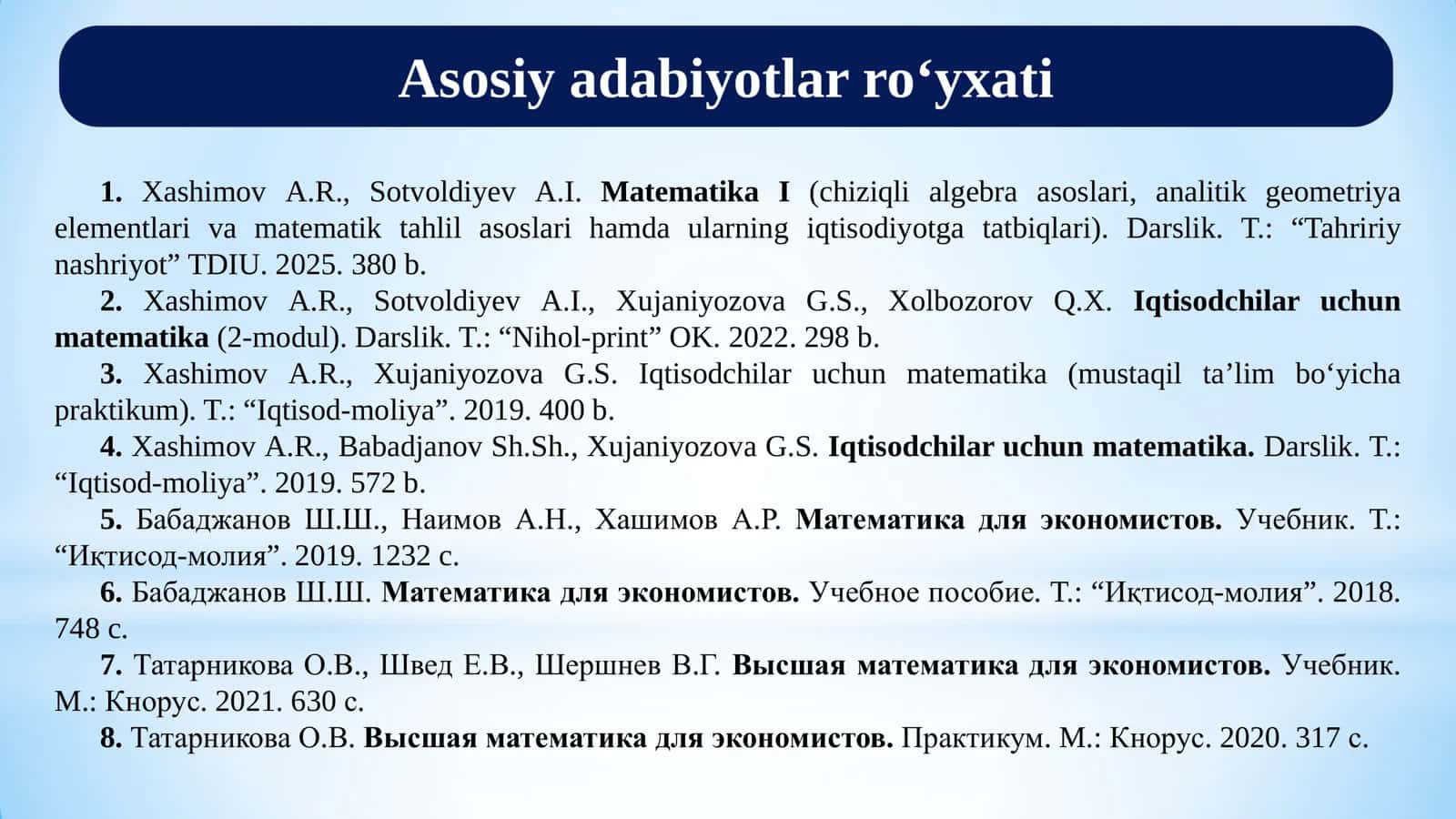 Amaliy matematika 2: Chiziqli differensial tenglamalar sistemasi 3
