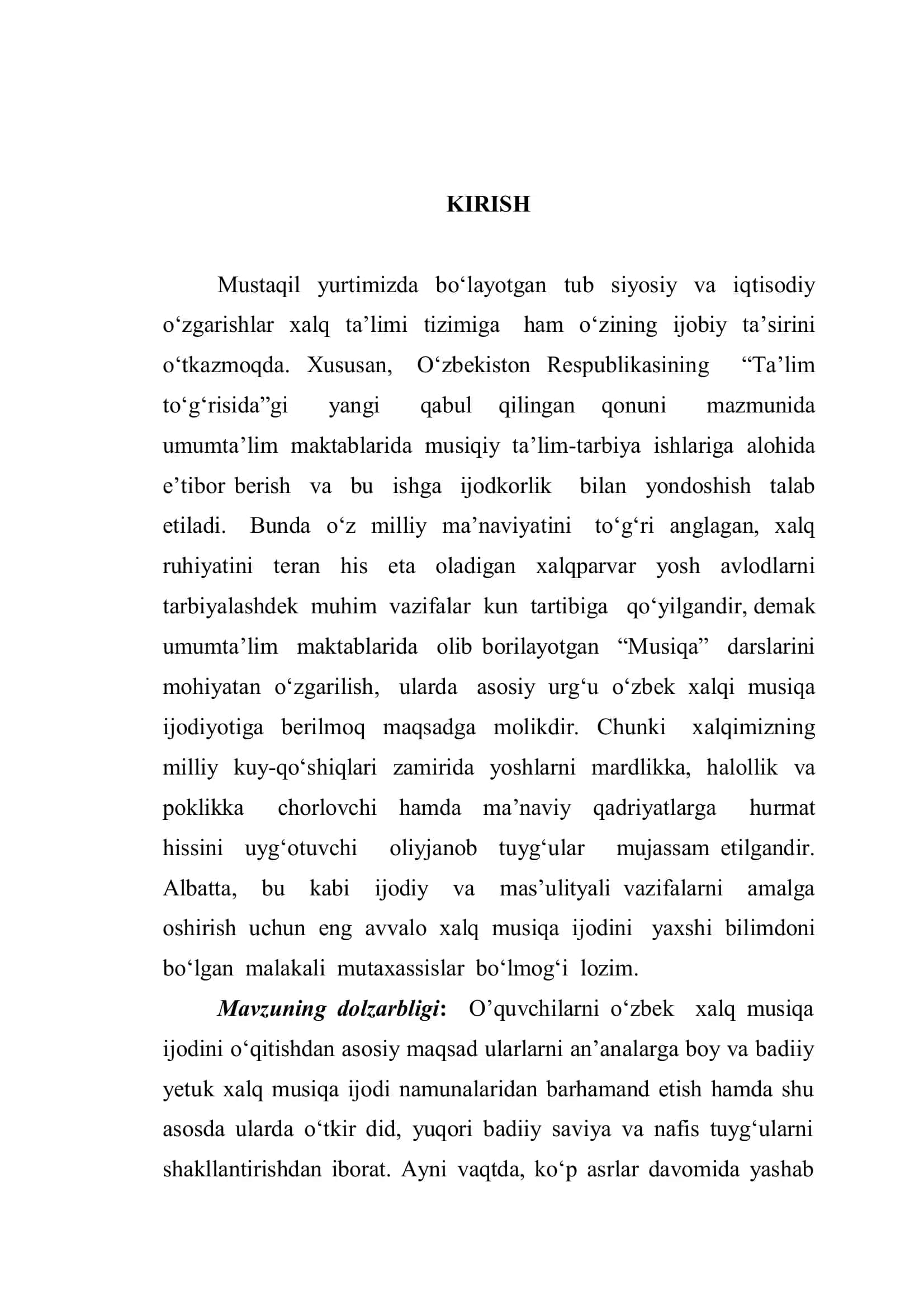O’ZBEK XALQ MUSIQASINING AN’ANAVIY RIVOJLANISH YO’LLARI 3