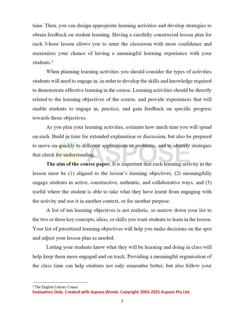 Lesson Plan Controlled Practice 3