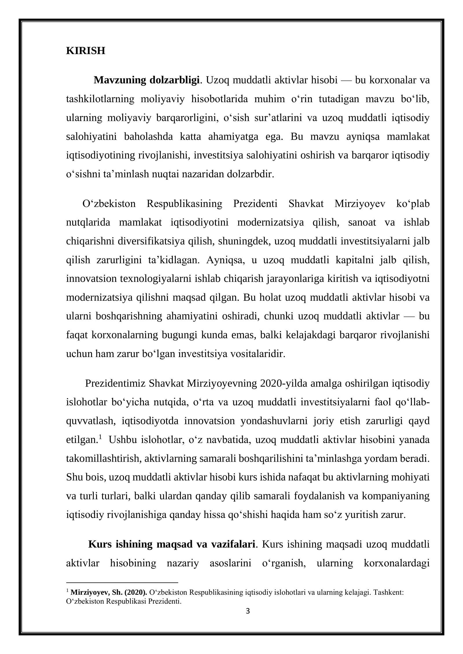 Uzoq muddatli aktivlar hisobi 3