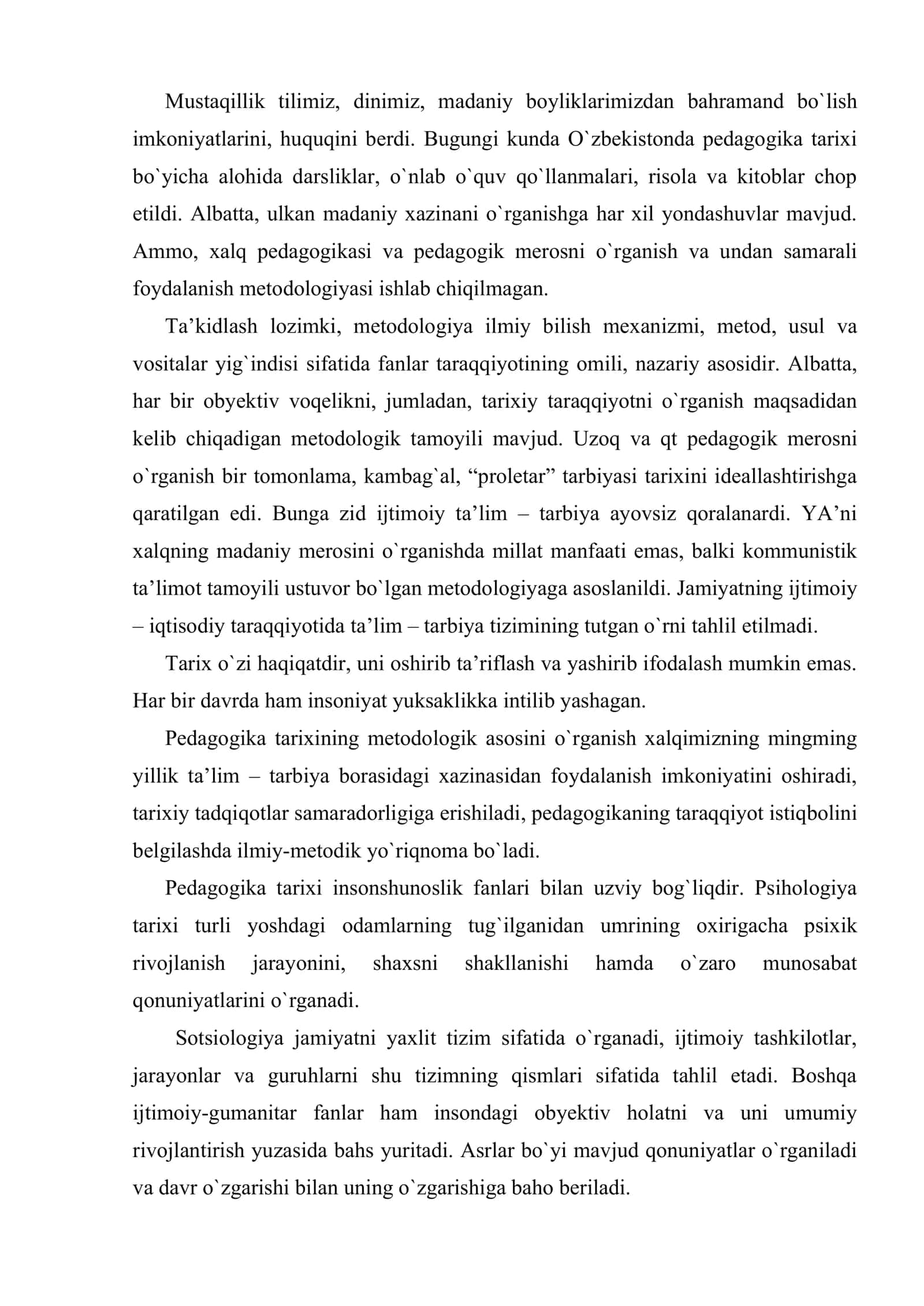 Pedagogika tarixining metodologik asosi 3