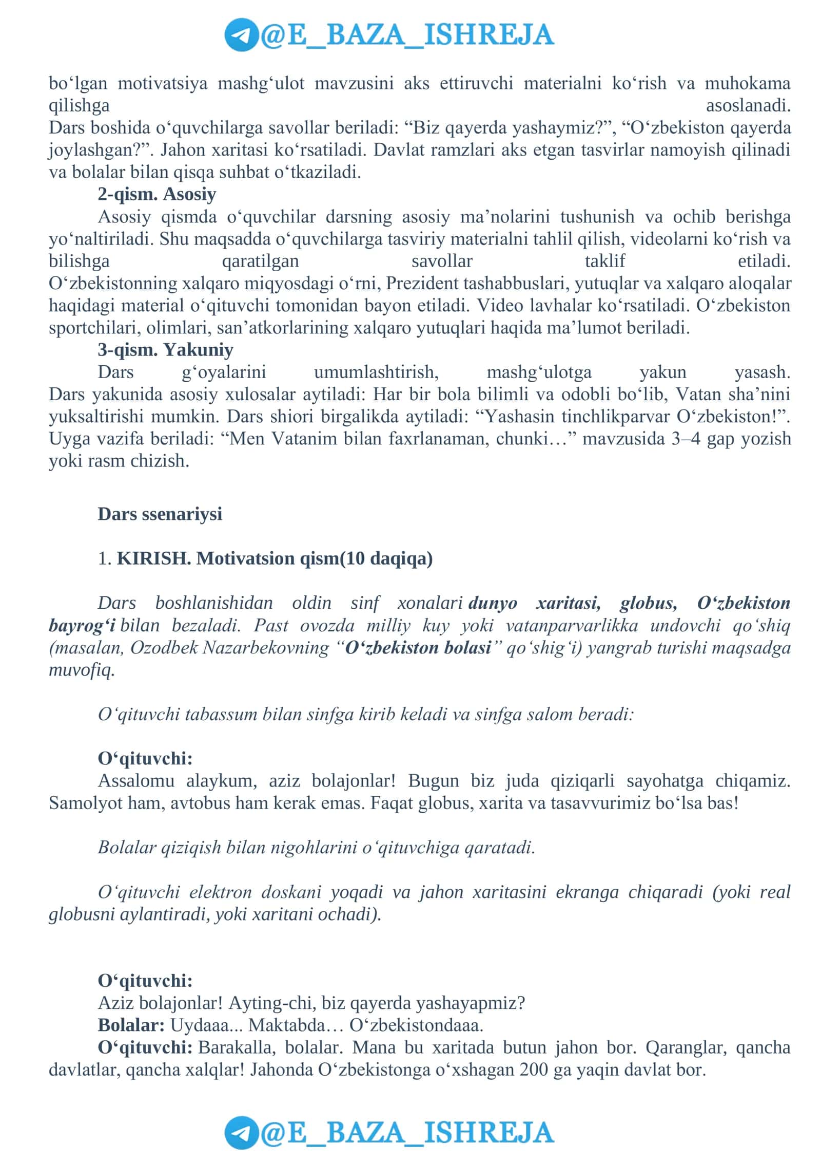 "Kelajak soati" 9-mavzu 3