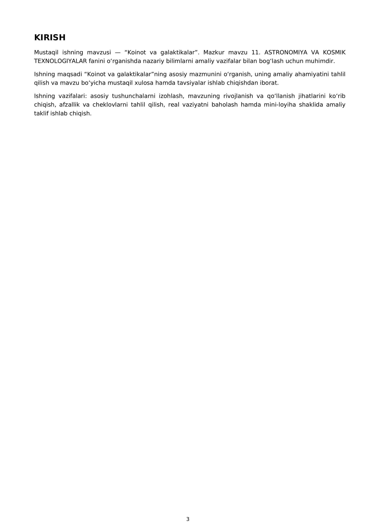 KOINOT VA GALAKTIKALAR 3