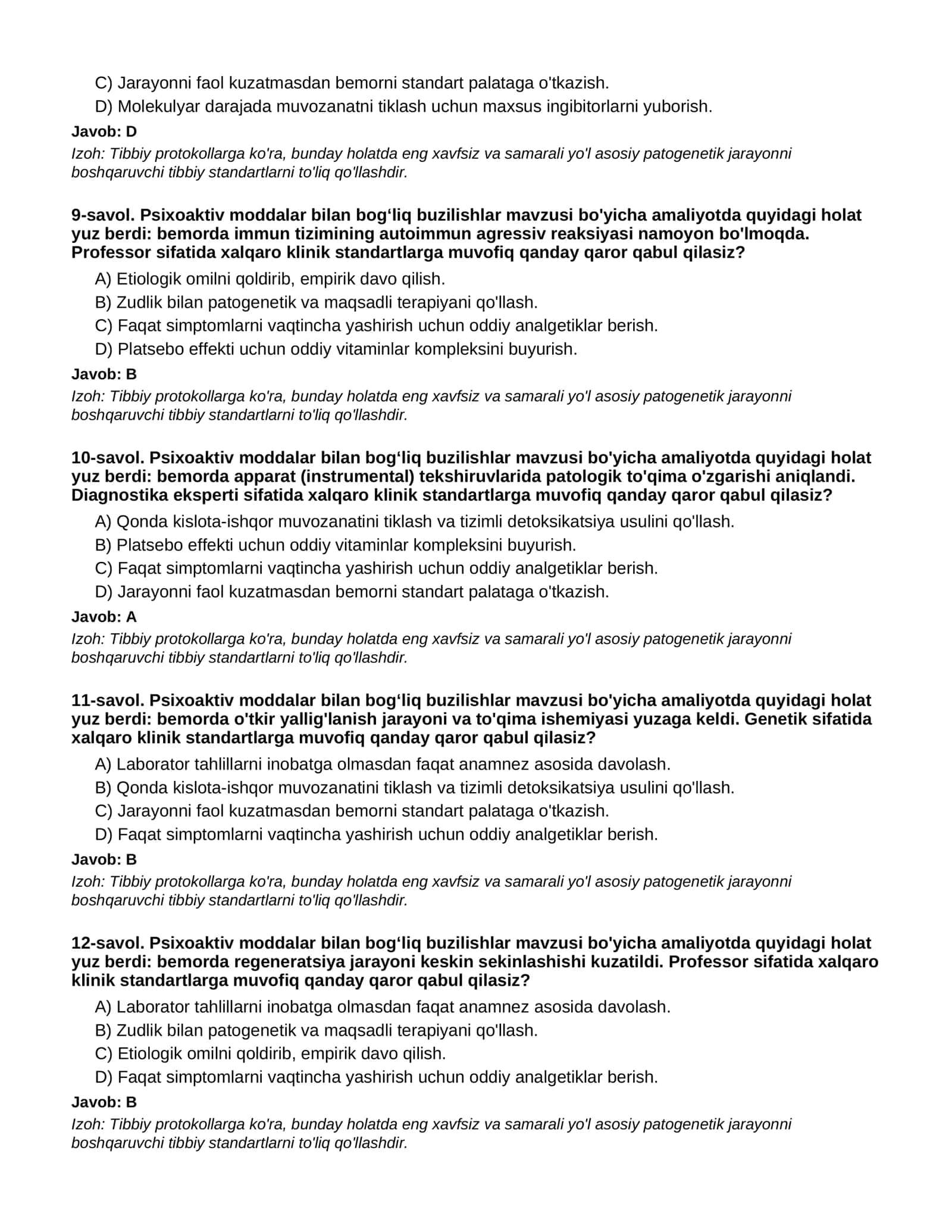 Psixoaktiv moddalar bilan bog‘liq buzilishlar - 3-QISM 3