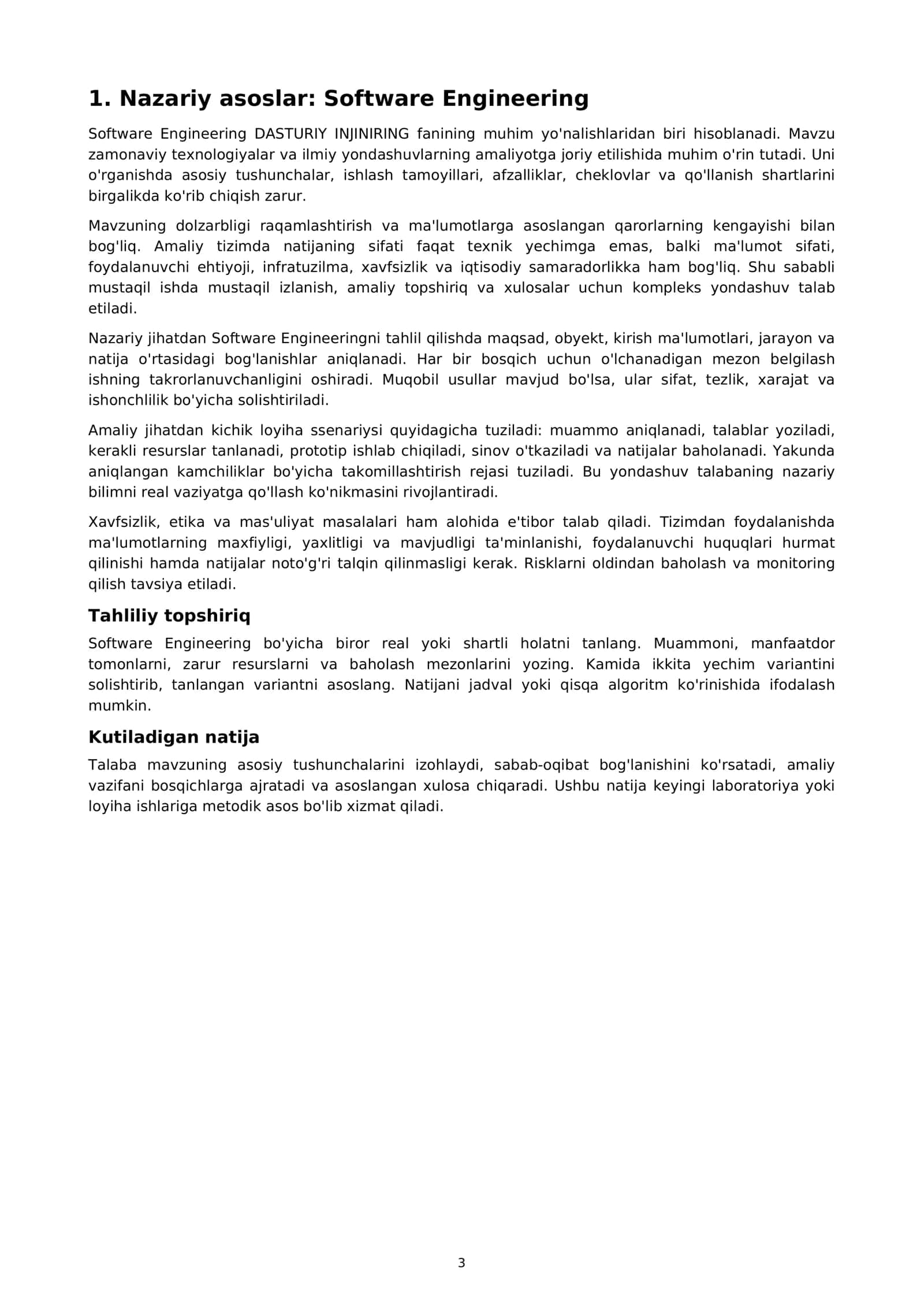 Software Engineering 3