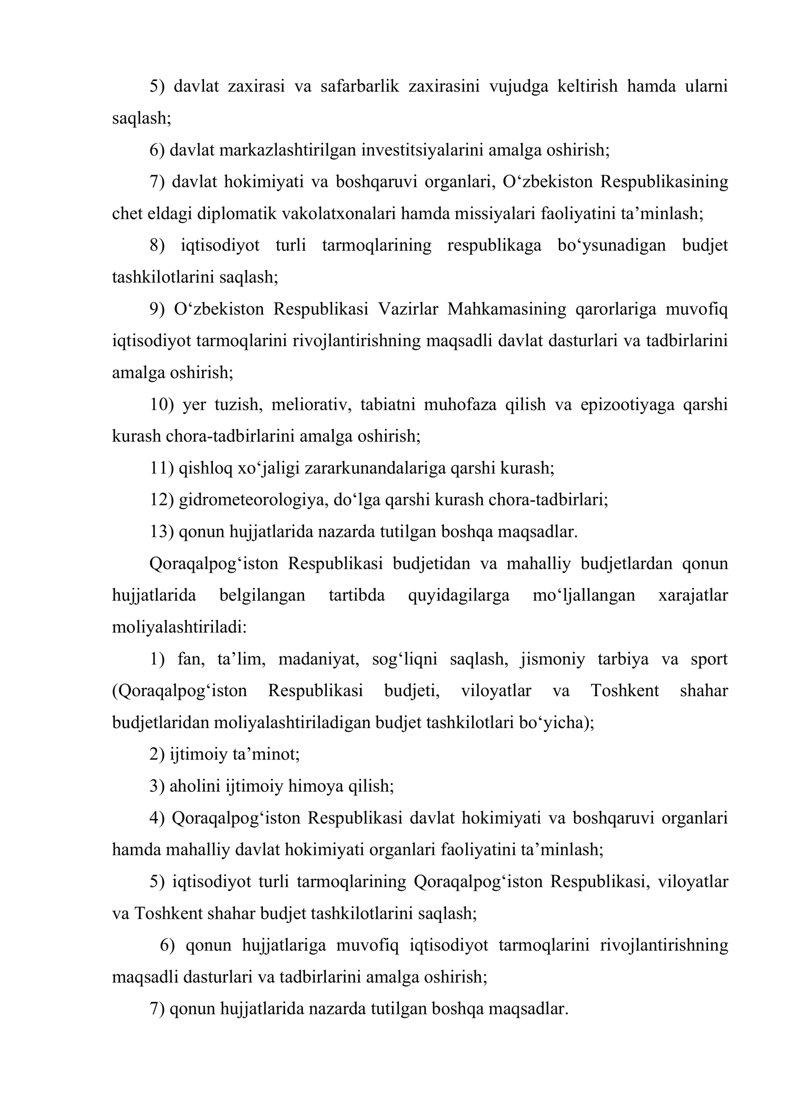 Davlat budjeti va davlat maqsadli jamg‘armalari budjetlari xarajatlari kassa ijrosi hisobi 3