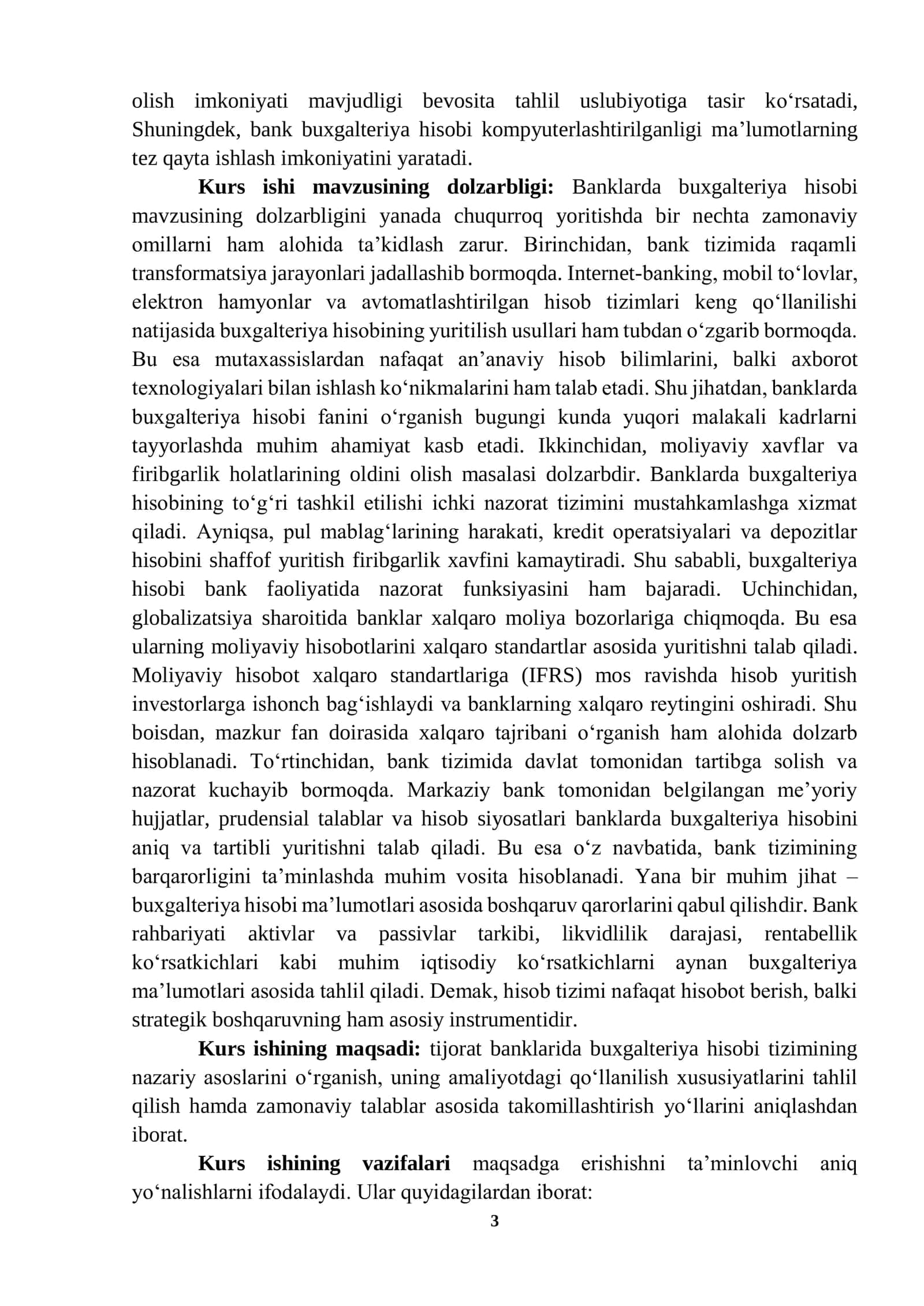 TIJORAT BANKLARIDA BUXGALTERIYA HISOBI VA MOLIYAVIY HISOBOTINING XALQARO STANDARTLARI 3