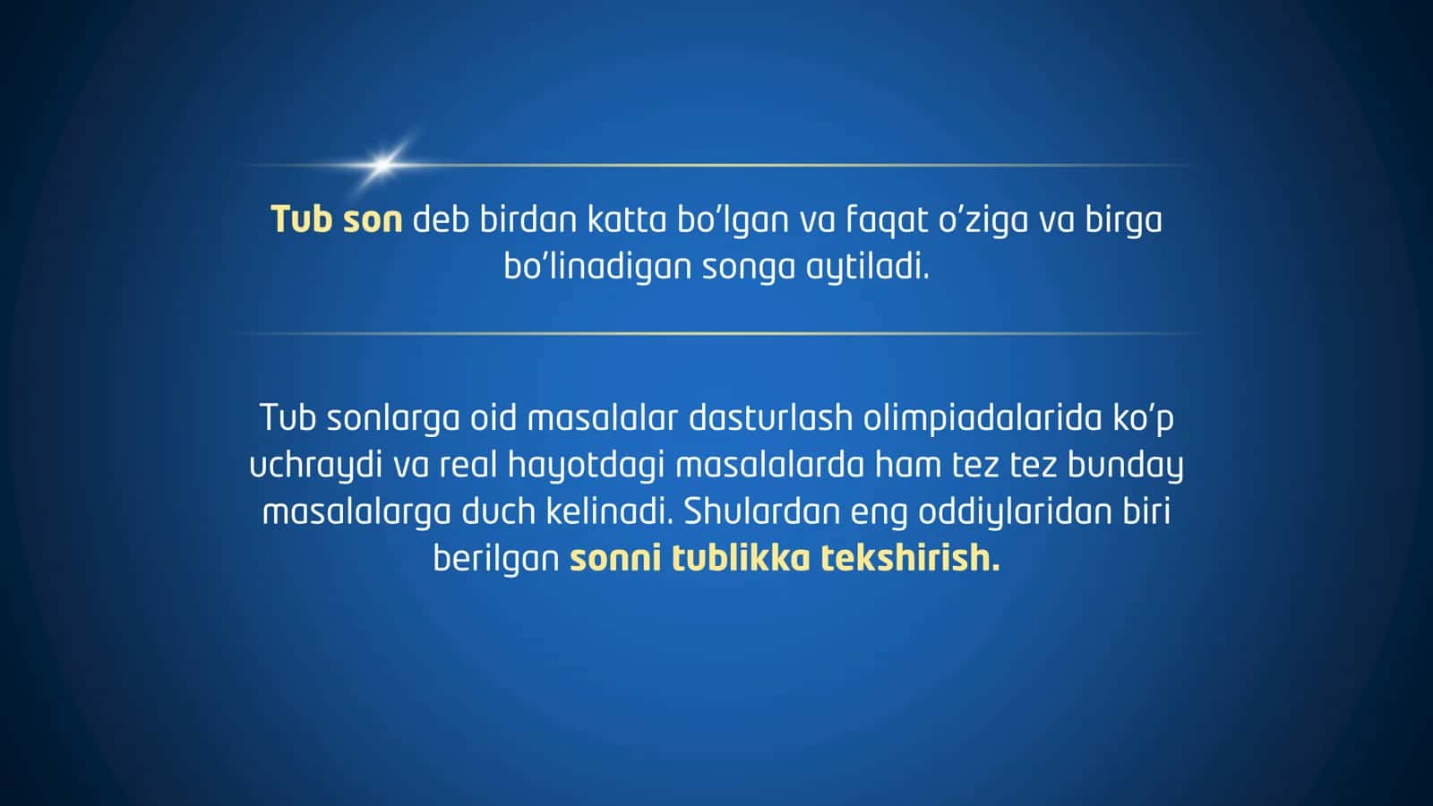 Tub sonlarni aniqlash va ularni samarali topish algoritmlari 3