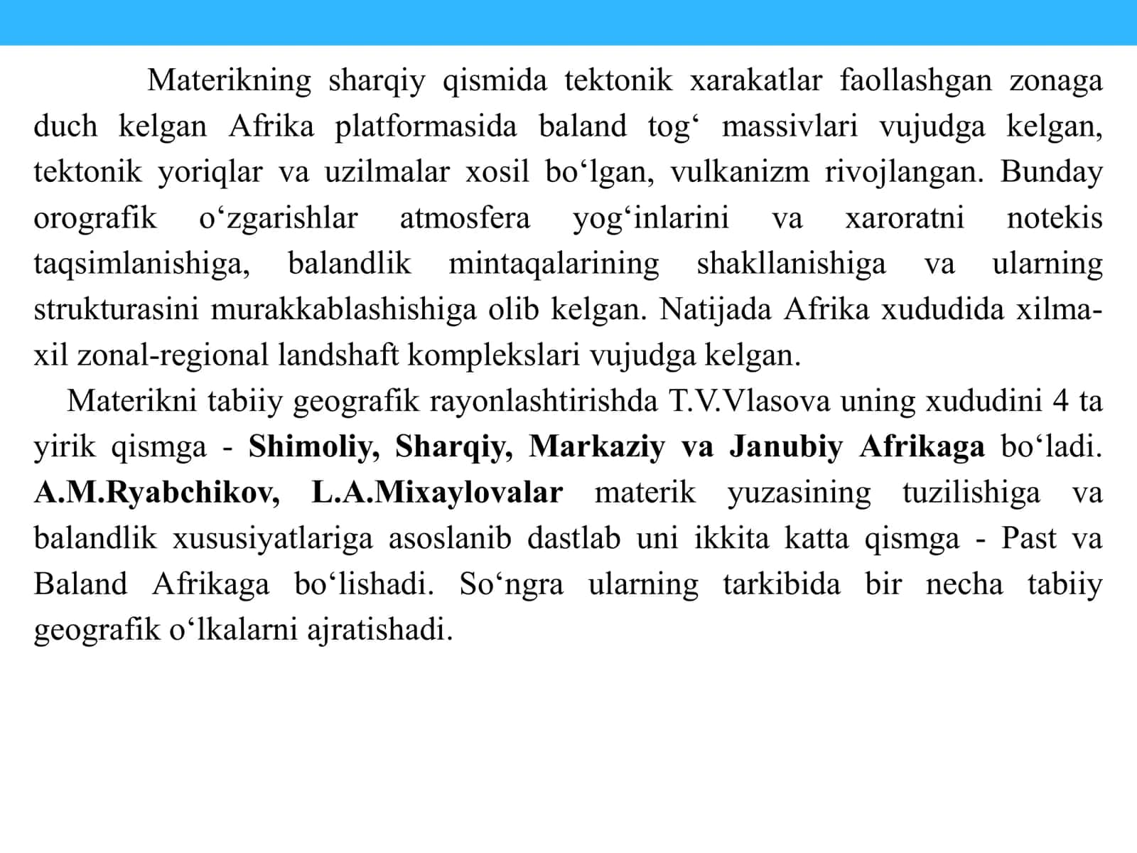 AFRIKA MATERIGINING TABIIY GEOGRAFIK RAYONLARI 3