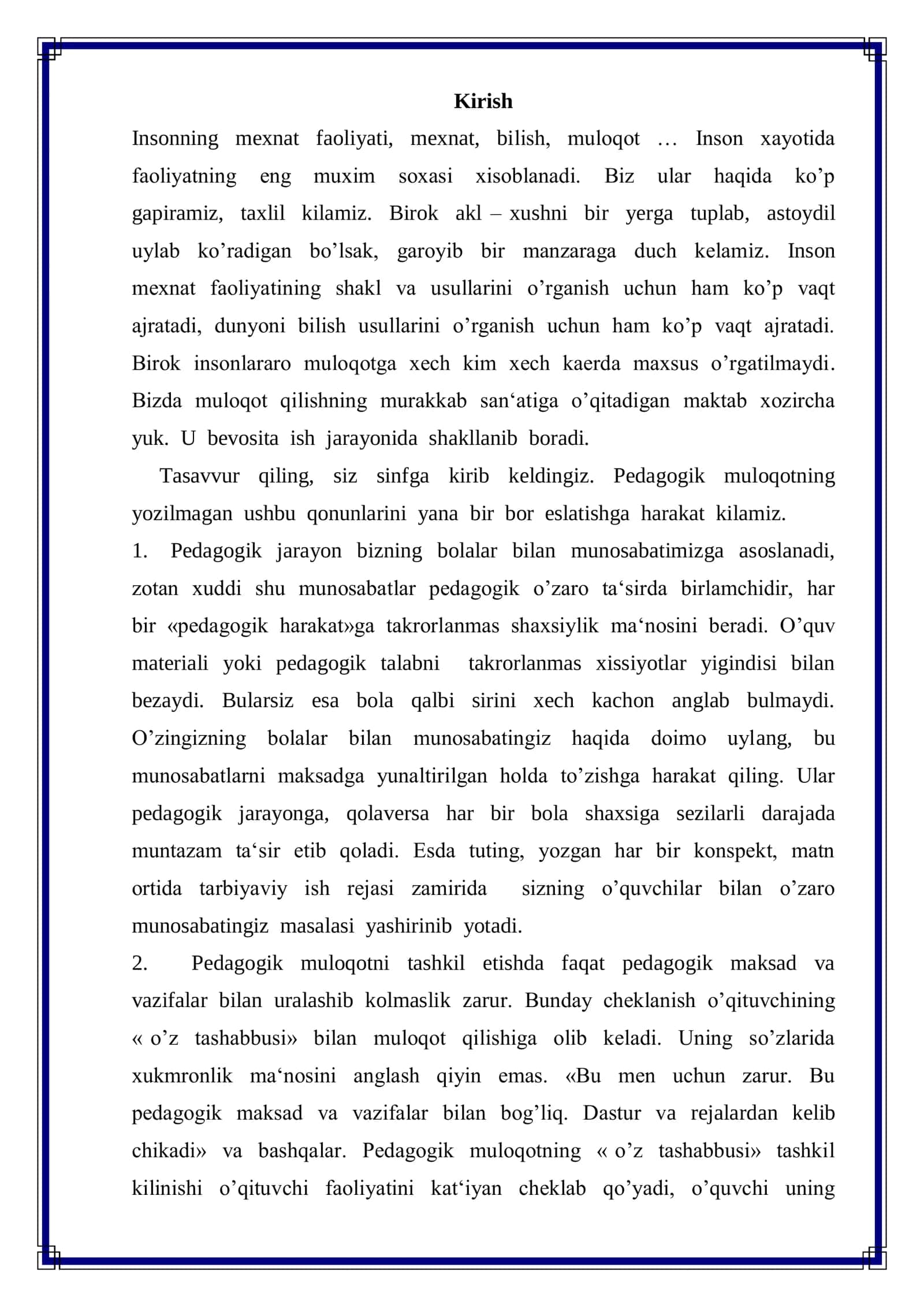 Demokratik jamiyatda o’qituvchi va o’quvchi munosabatiga erkinlik tushunchasi 3