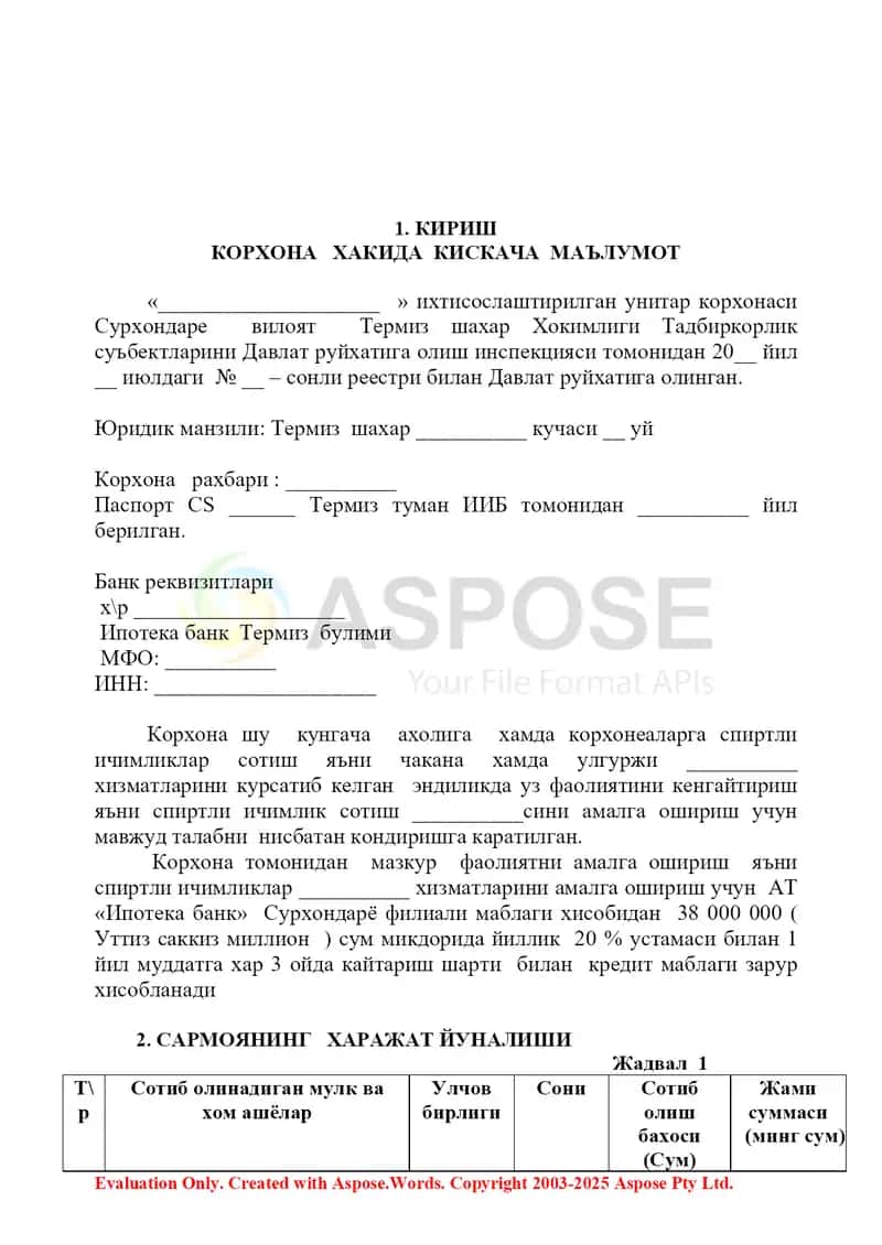 СПИРТЛИ ИЧИМЛИКЛАР СОТИШ biznes reja 3