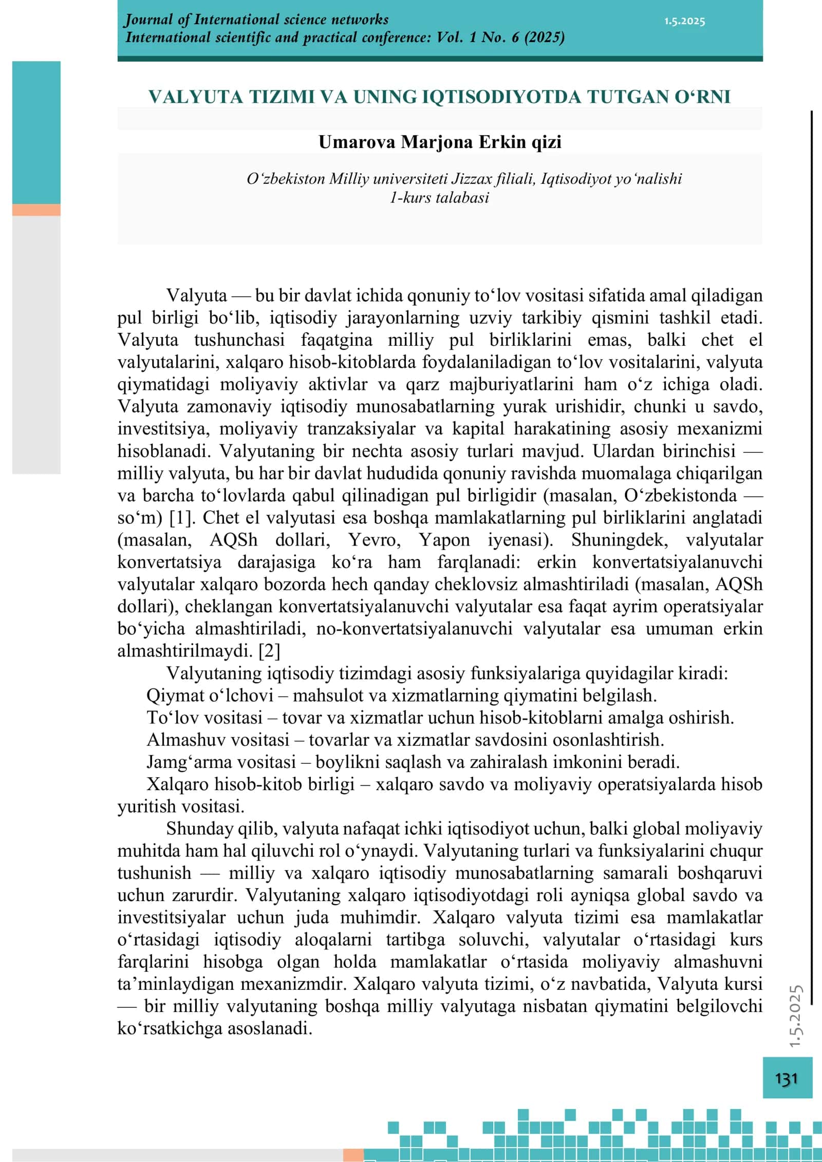 valyuta tizimi va uning iqtisodiyotda tutgan o'rni 3