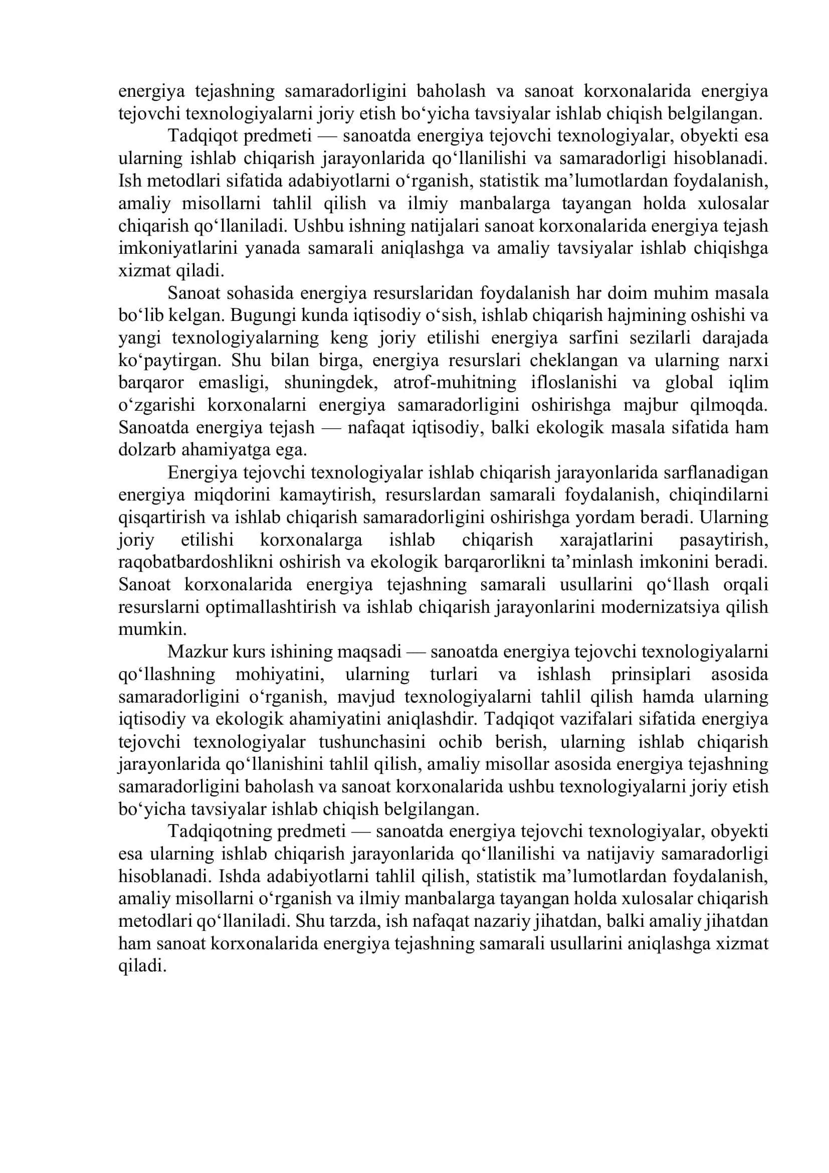 SANOATDA ENERGIYA TEJOVCHI TEXNOLOGIYALARNI QO‘LLASH 3