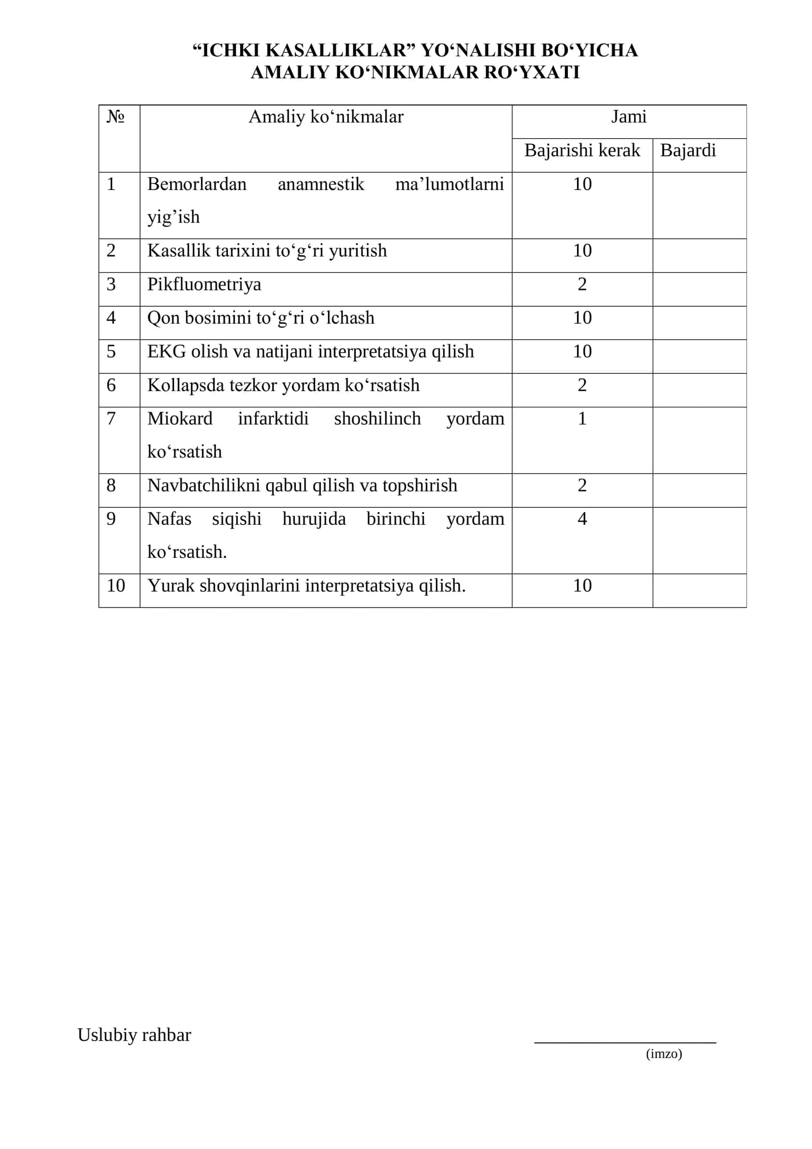 STATSIONAR VRACH YORDAMCHISI (TERAPIYA: ICKI KASALLIKLAR) 3
